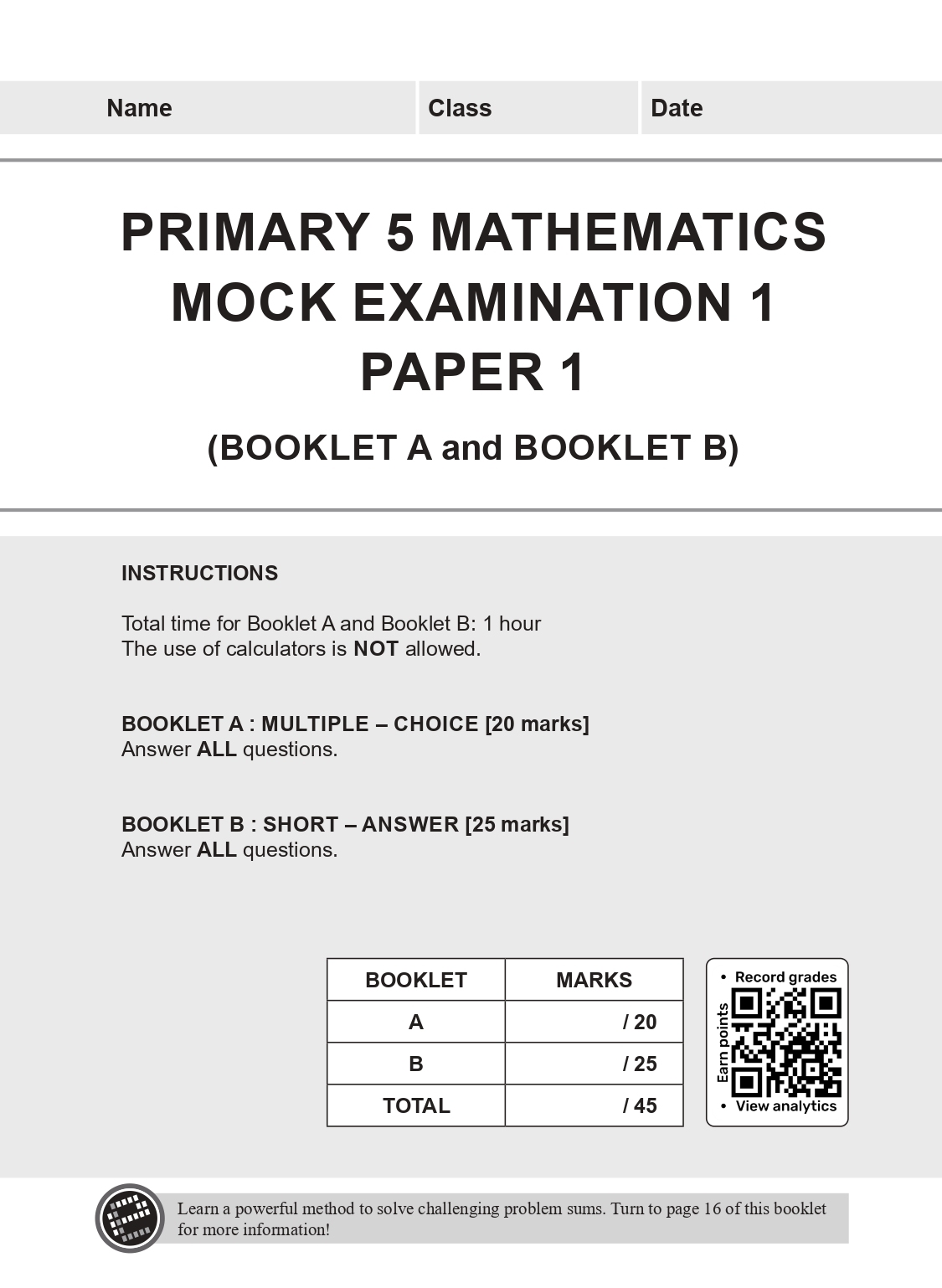 LEARNING+ Primary 5 Mathematics Mock Examinations