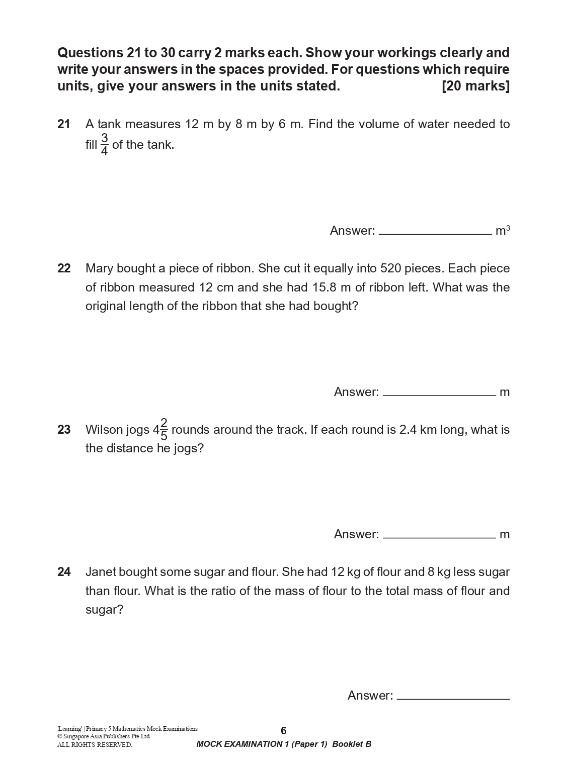 LEARNING+ Primary 5 Mathematics Mock Examinations