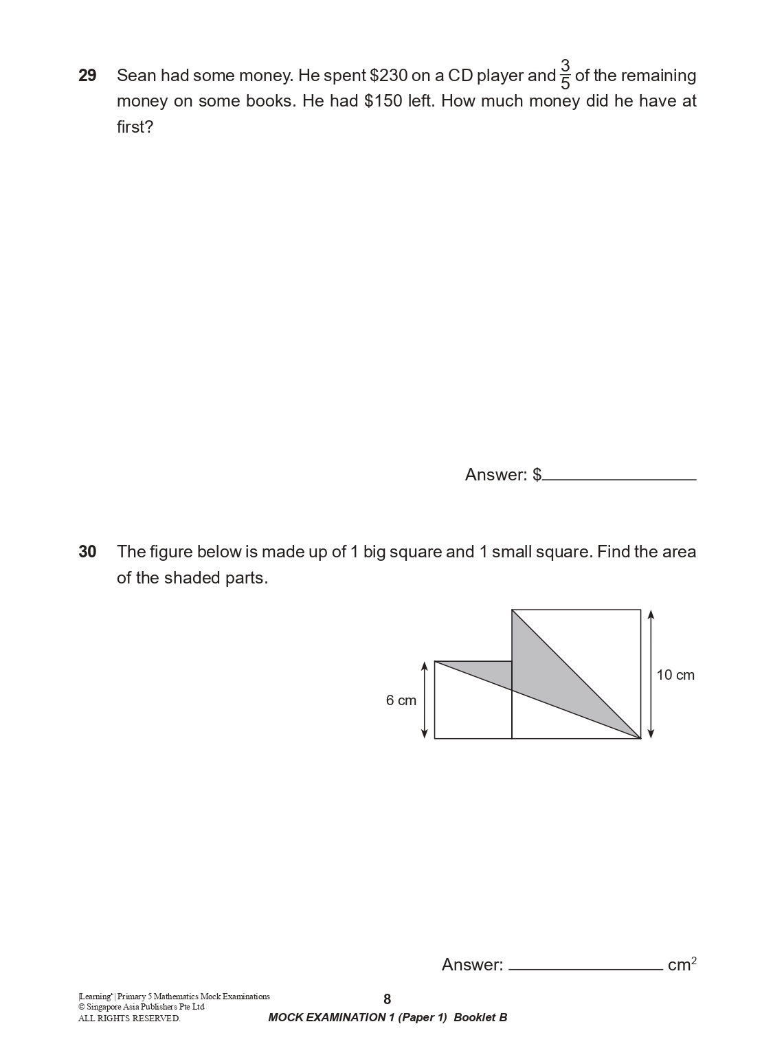 LEARNING+ Primary 5 Mathematics Mock Examinations