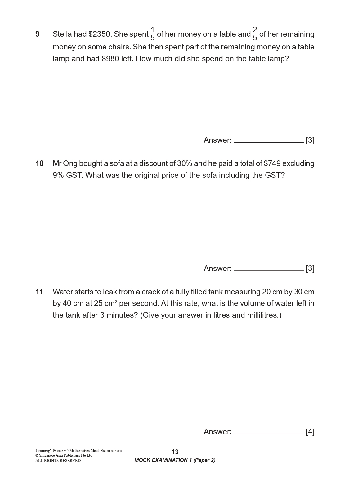 LEARNING+ Primary 5 Mathematics Mock Examinations