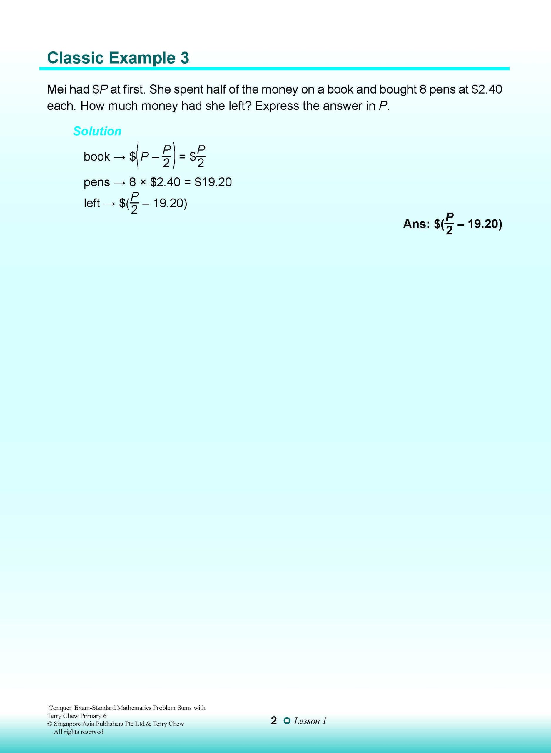 Conquer EXAM-STANDARD Mathematics PROBLEM SUMS with Terry Chew Primary 6