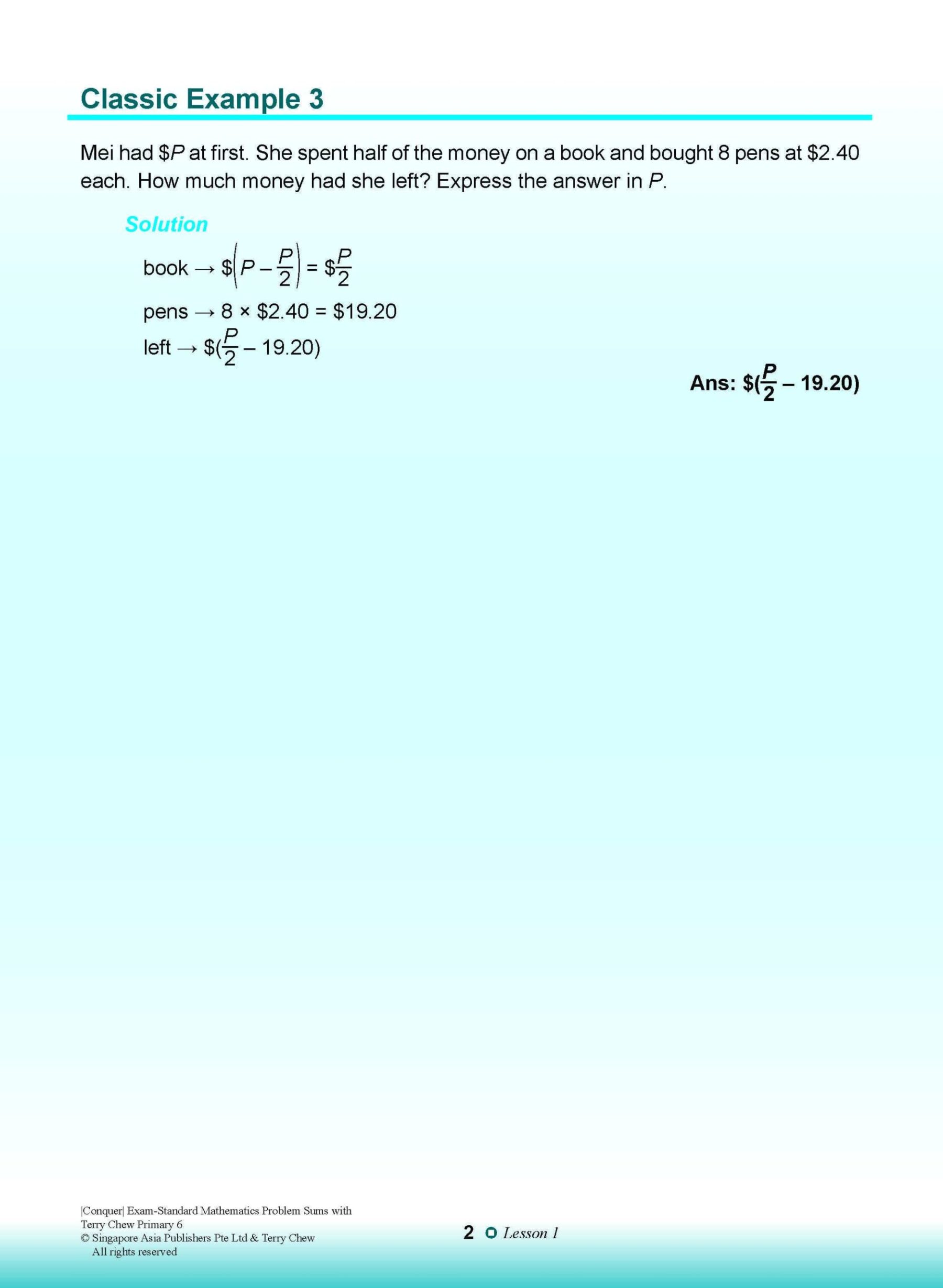 Conquer EXAM-STANDARD Mathematics PROBLEM SUMS with Terry Chew Primary 6