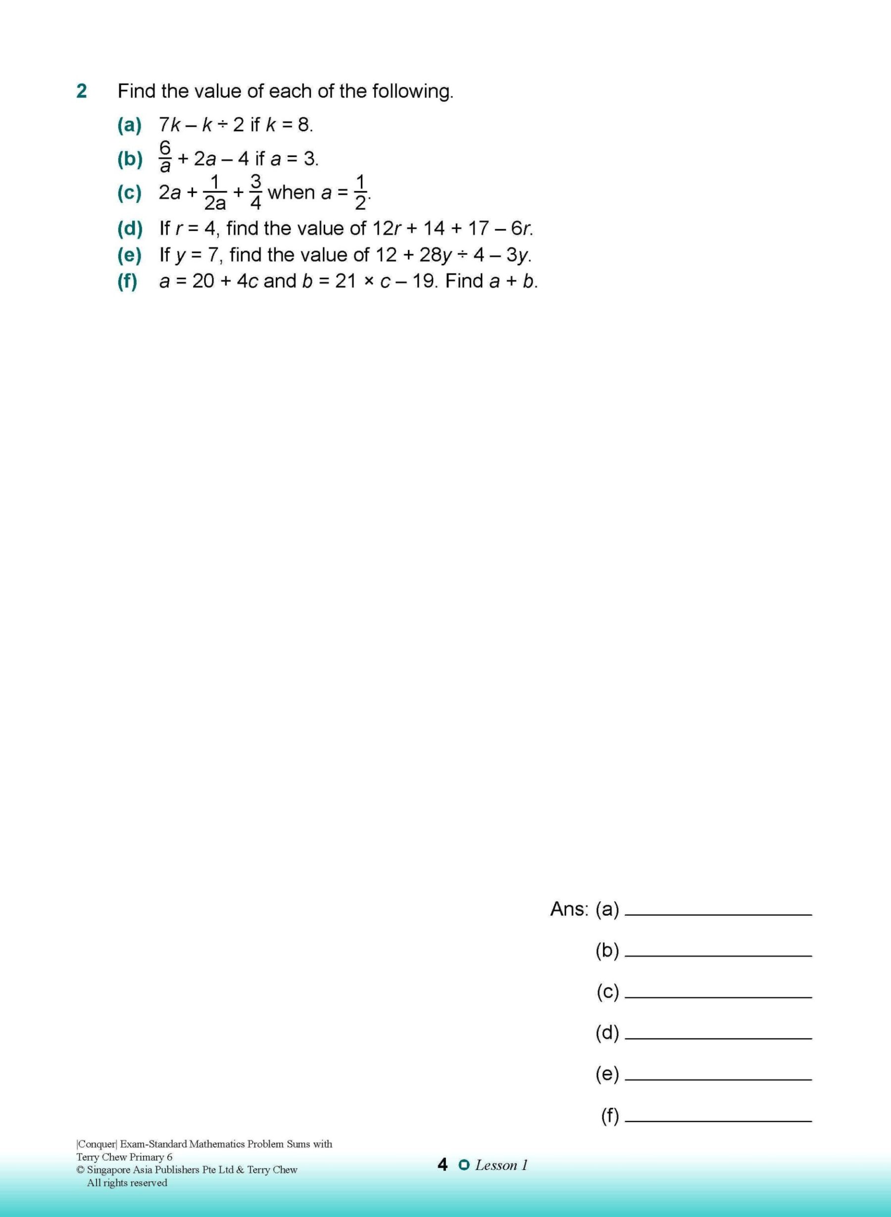 Conquer EXAM-STANDARD Mathematics PROBLEM SUMS with Terry Chew Primary 6