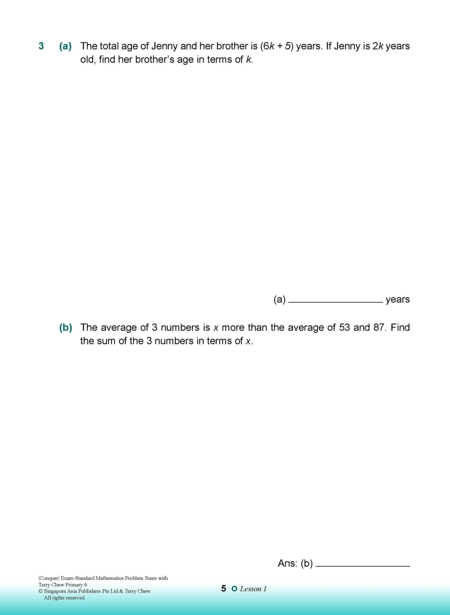 Conquer EXAM-STANDARD Mathematics PROBLEM SUMS with Terry Chew Primary 6