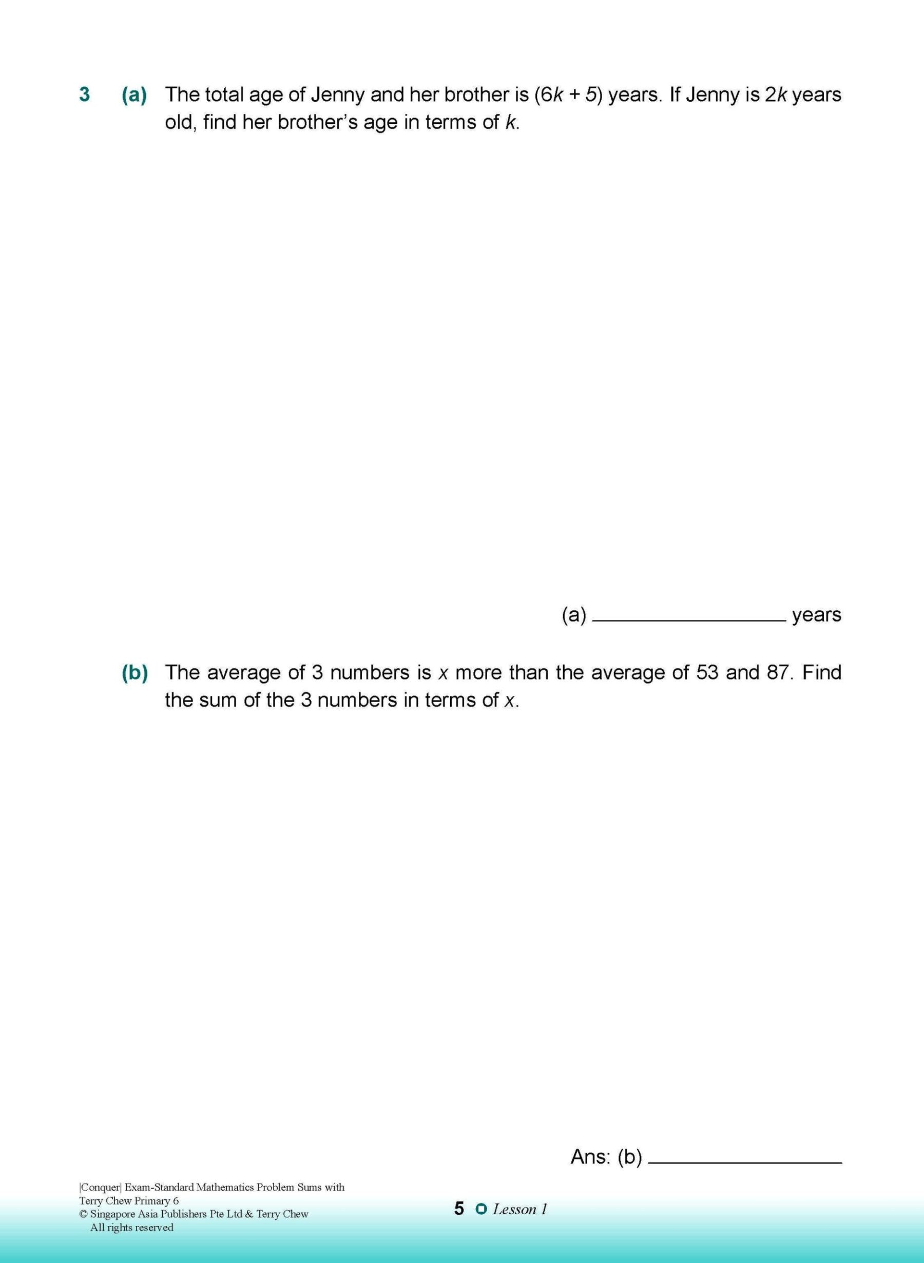Conquer EXAM-STANDARD Mathematics PROBLEM SUMS with Terry Chew Primary 6