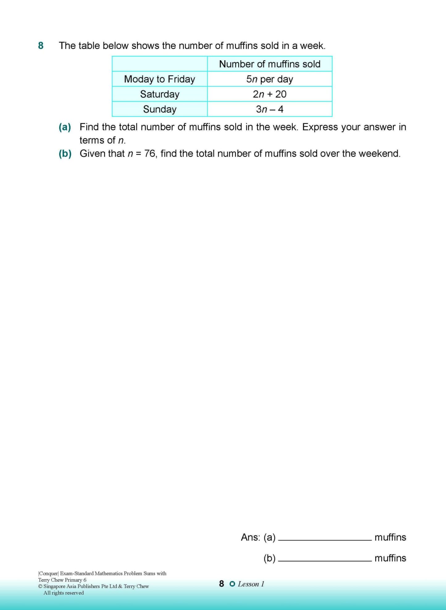 Conquer EXAM-STANDARD Mathematics PROBLEM SUMS with Terry Chew Primary 6