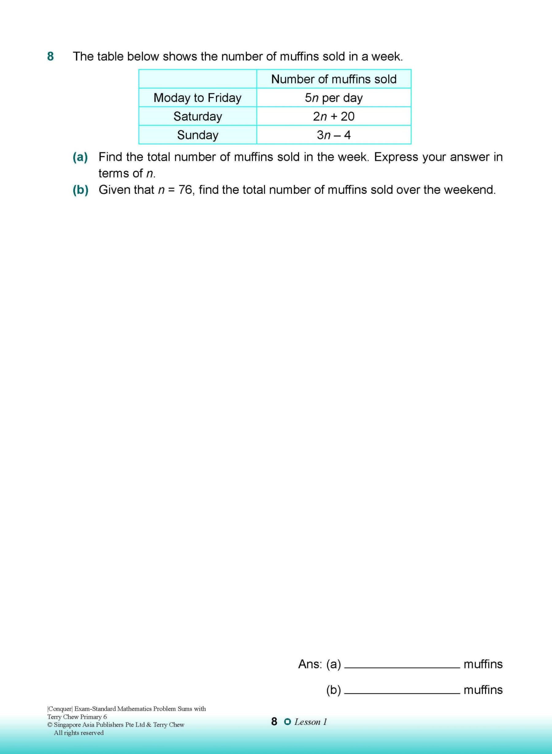 Conquer EXAM-STANDARD Mathematics PROBLEM SUMS with Terry Chew Primary 6
