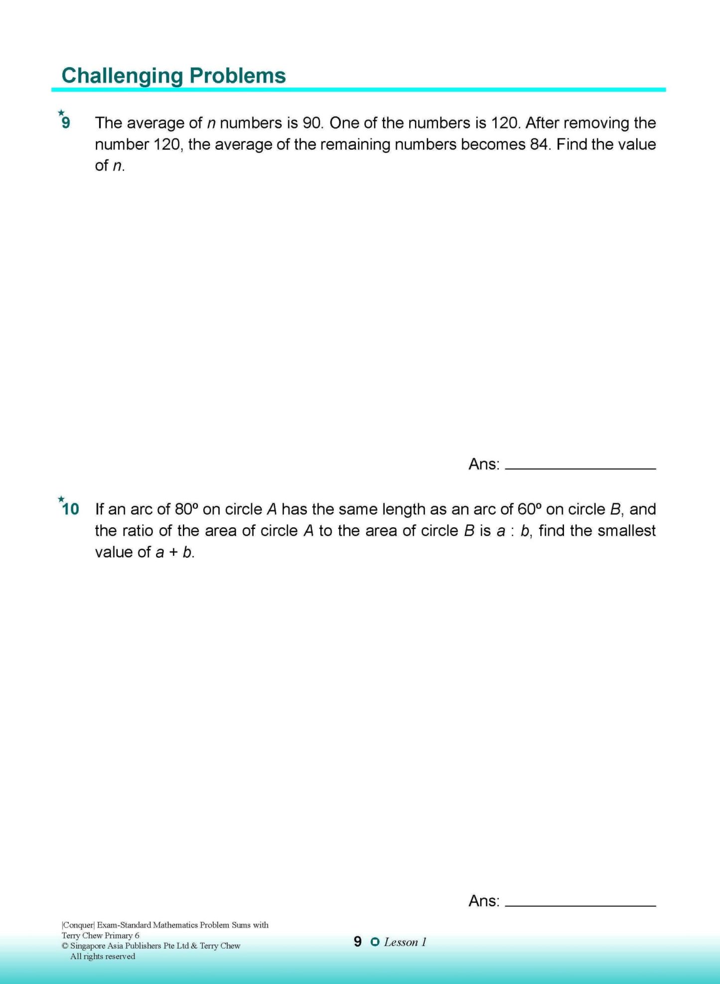 Conquer EXAM-STANDARD Mathematics PROBLEM SUMS with Terry Chew Primary 6
