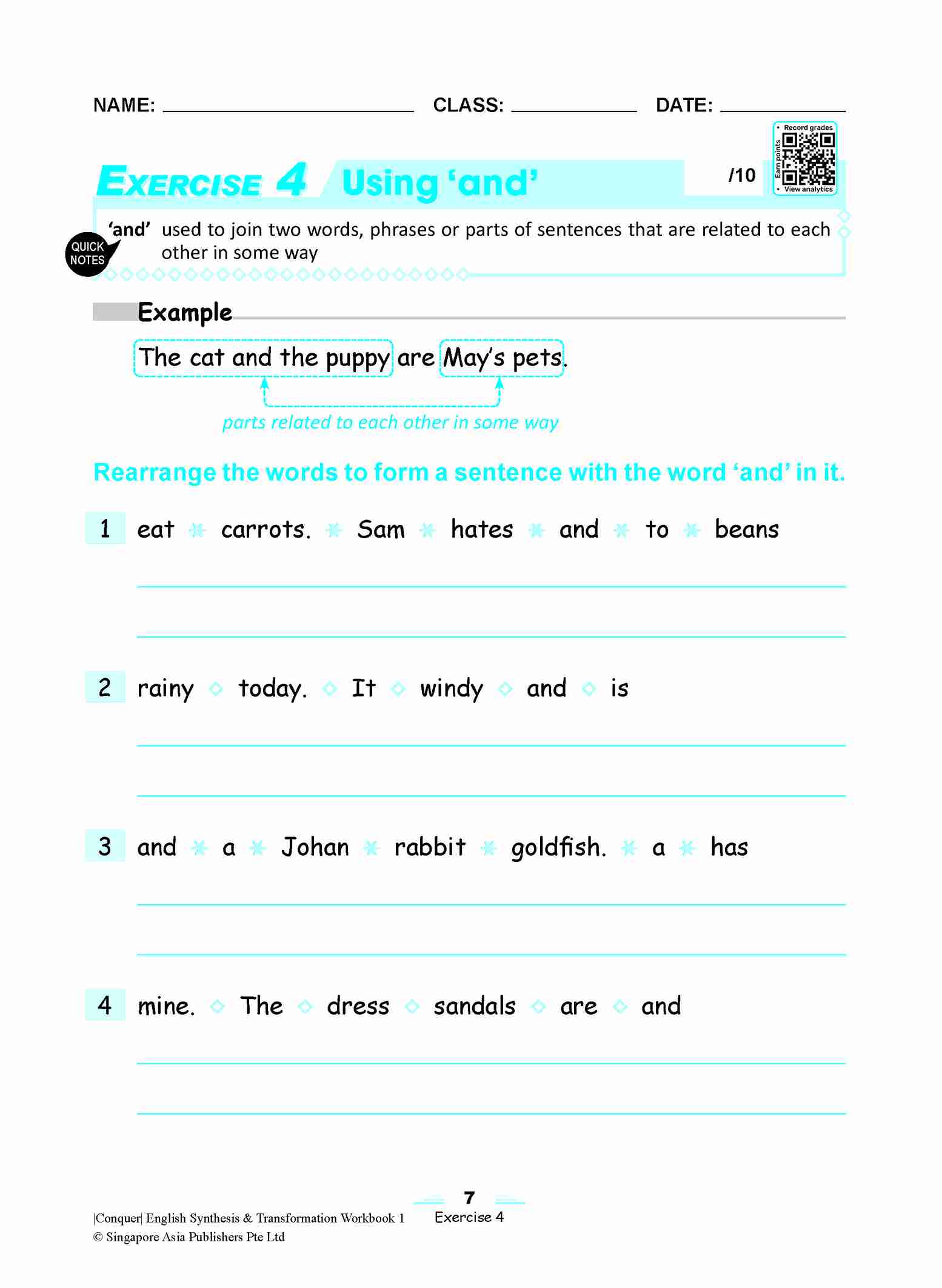 Conquer English Synthesis & Transformation Workbook 1