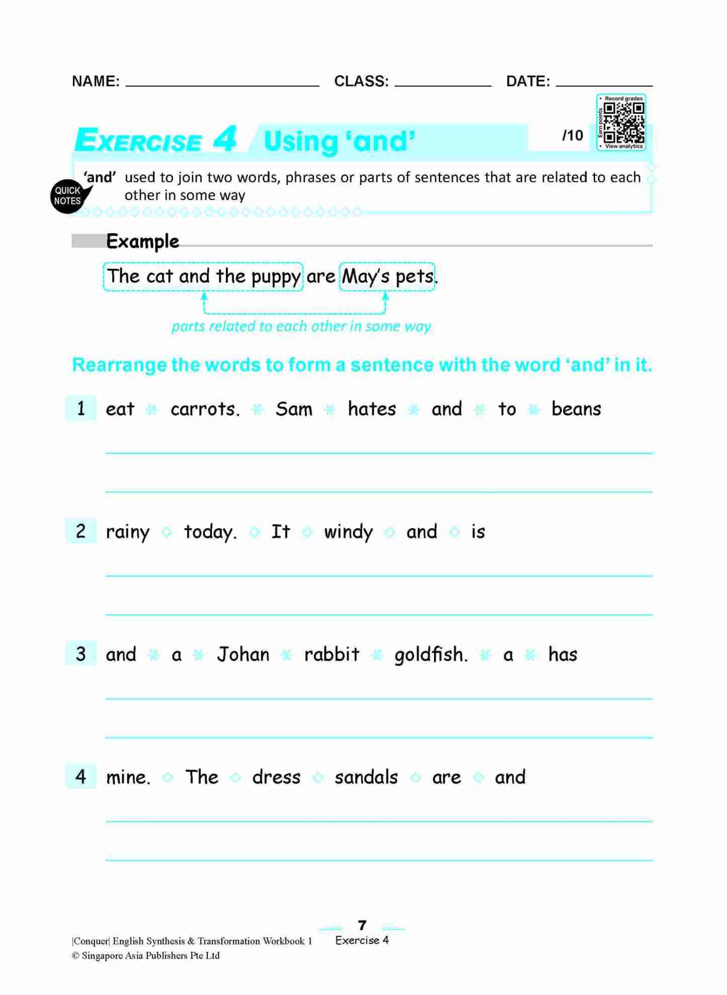 Conquer English Synthesis & Transformation Workbook 1