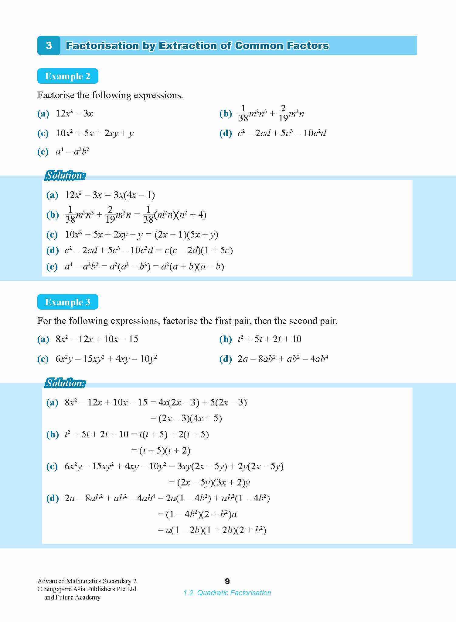ADVANCED MATHEMATICS FOR G3 AND IP STUDENTS SECONDARY 2