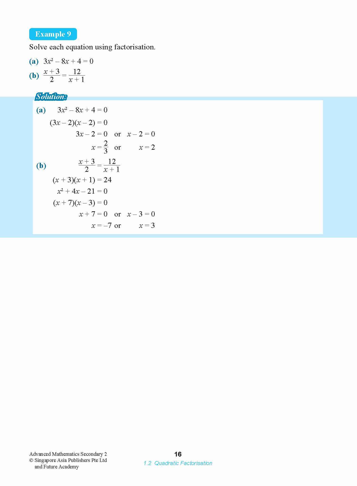 ADVANCED MATHEMATICS FOR G3 AND IP STUDENTS SECONDARY 2