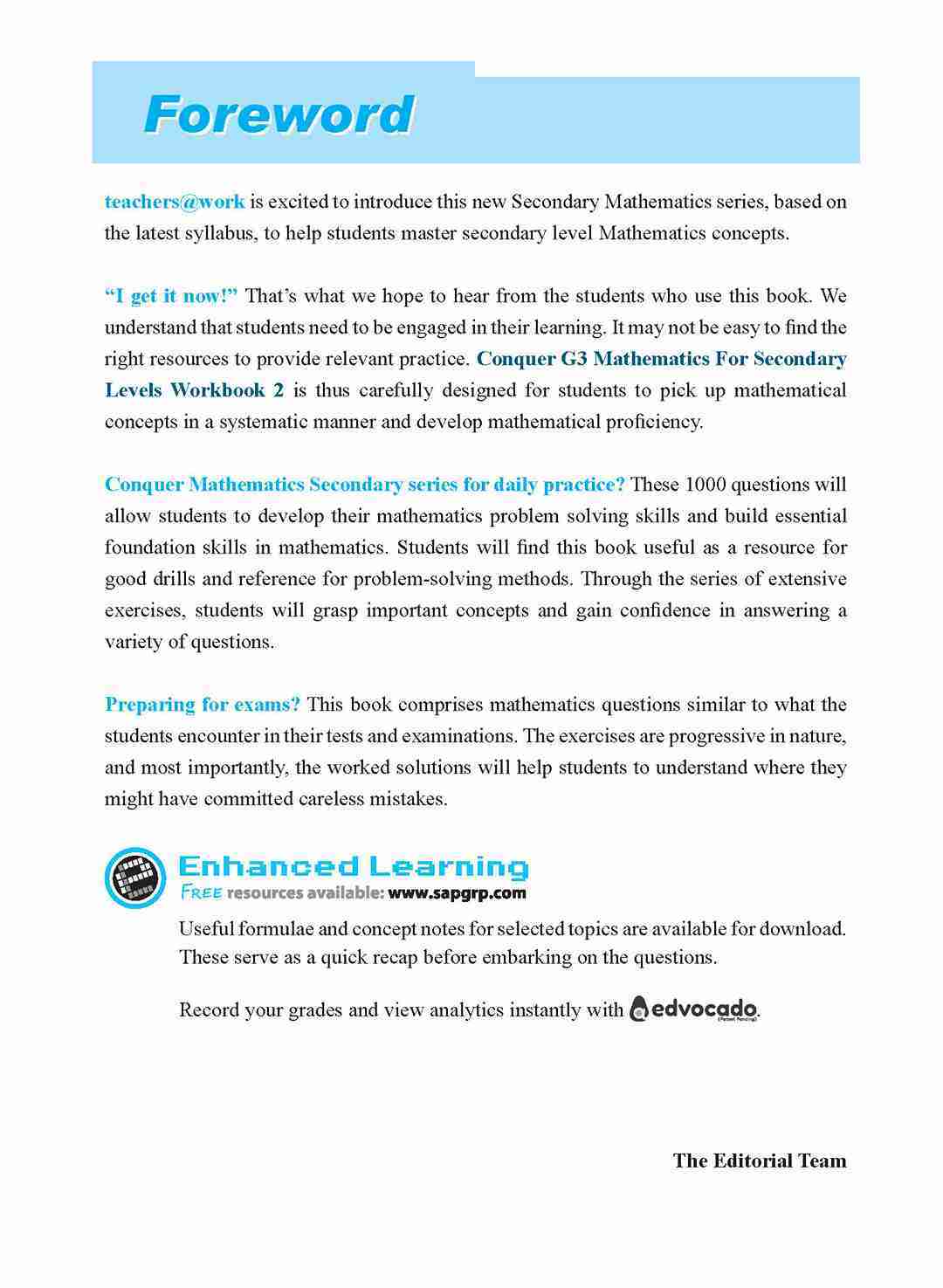 Conquer G3 Mathematics For Secondary Levels Workbook 2