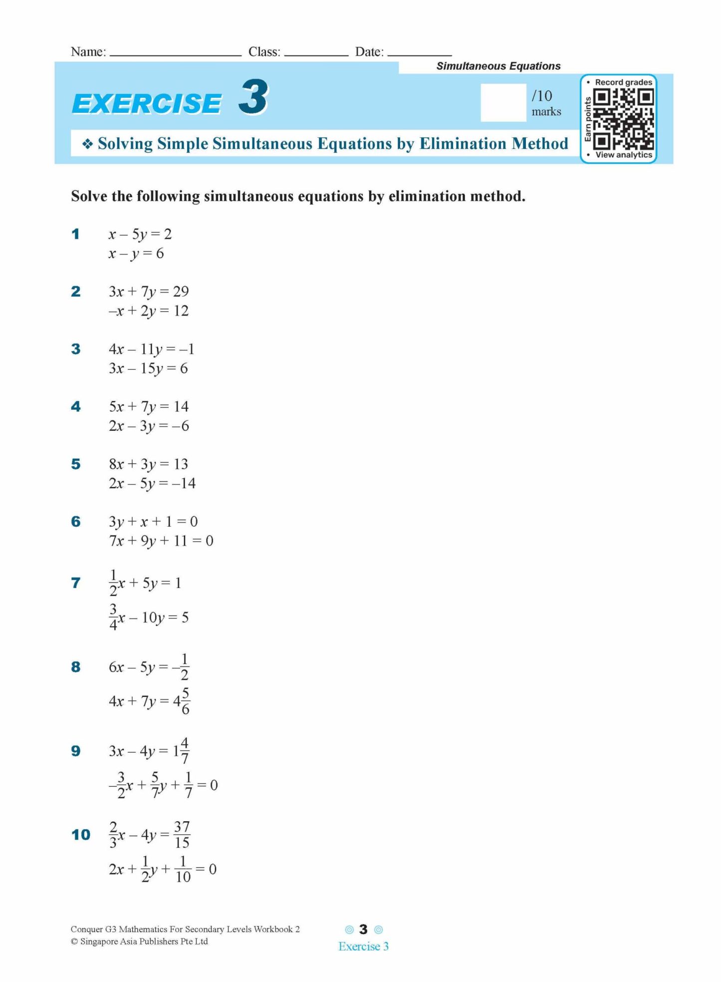 Conquer G3 Mathematics For Secondary Levels Workbook 2