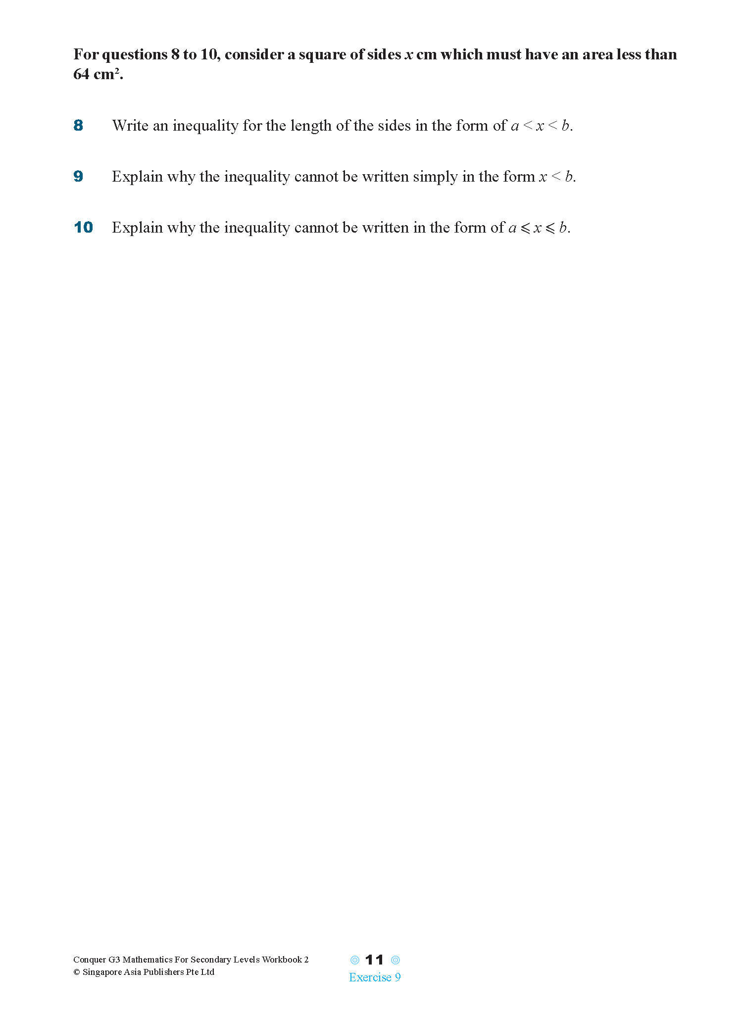 Conquer G3 Mathematics For Secondary Levels Workbook 2