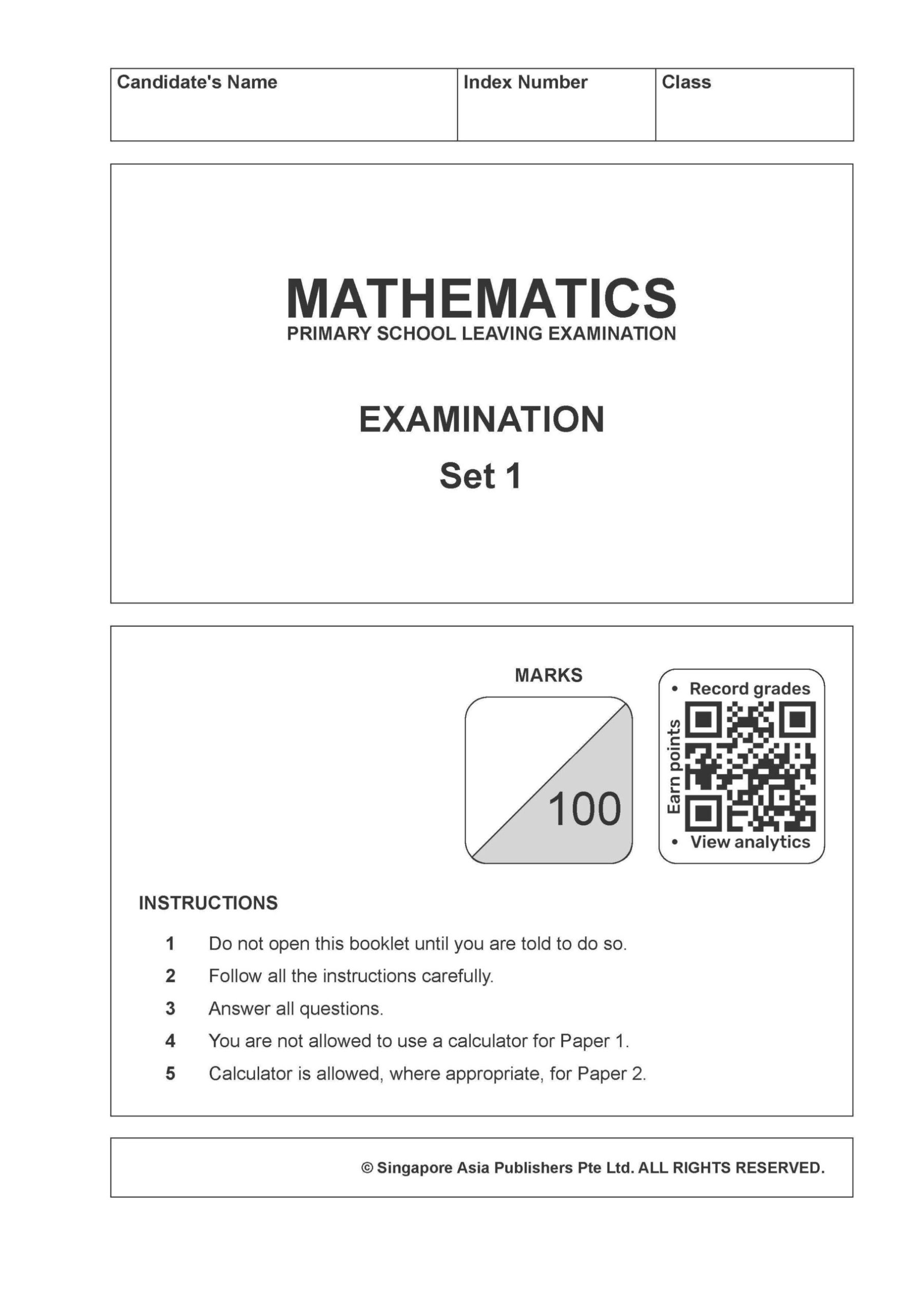 Conquer Mathematics Primary School Leaving Examination – Simulated Examination Papers 