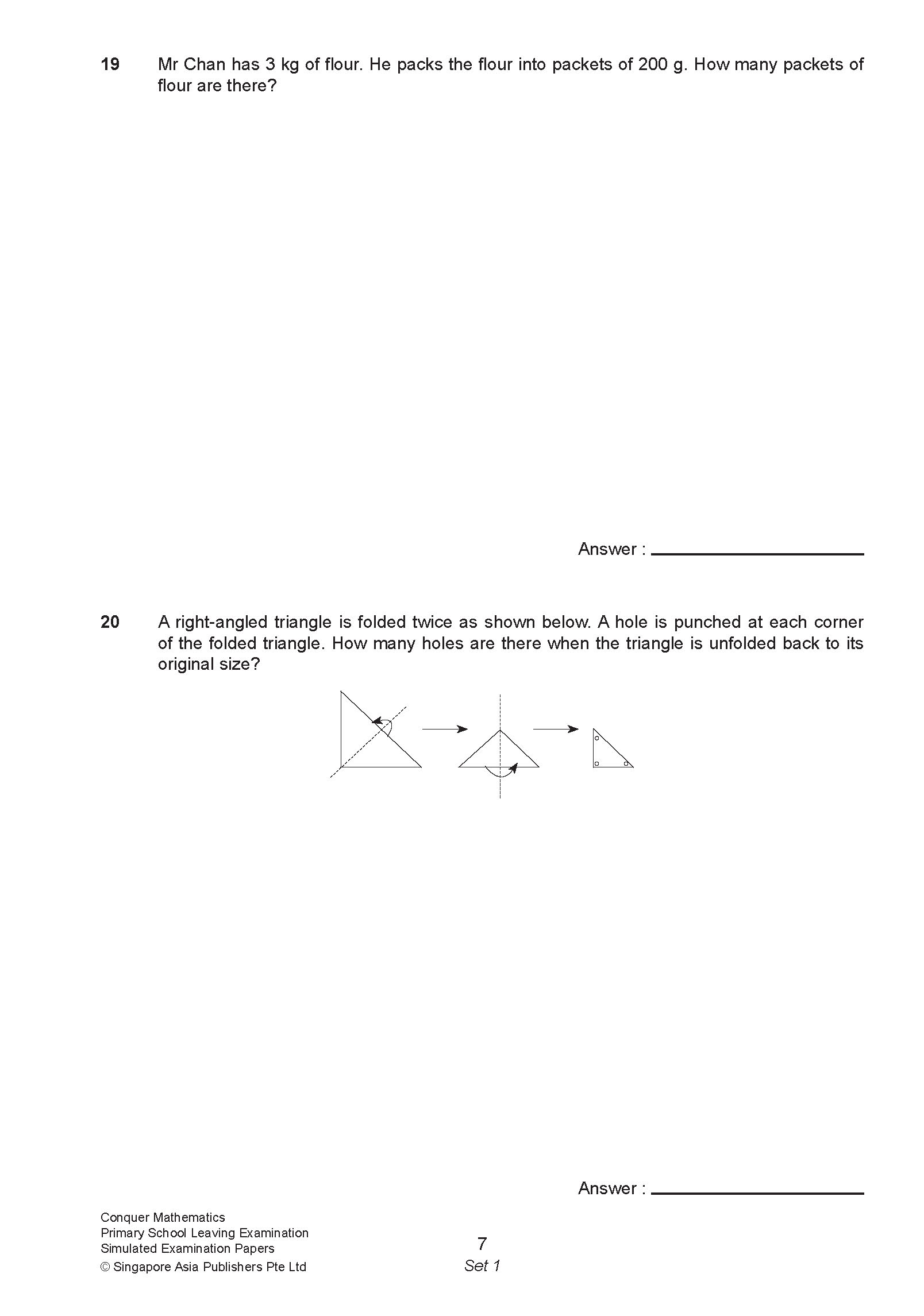 Conquer Mathematics Primary School Leaving Examination – Simulated Examination Papers 