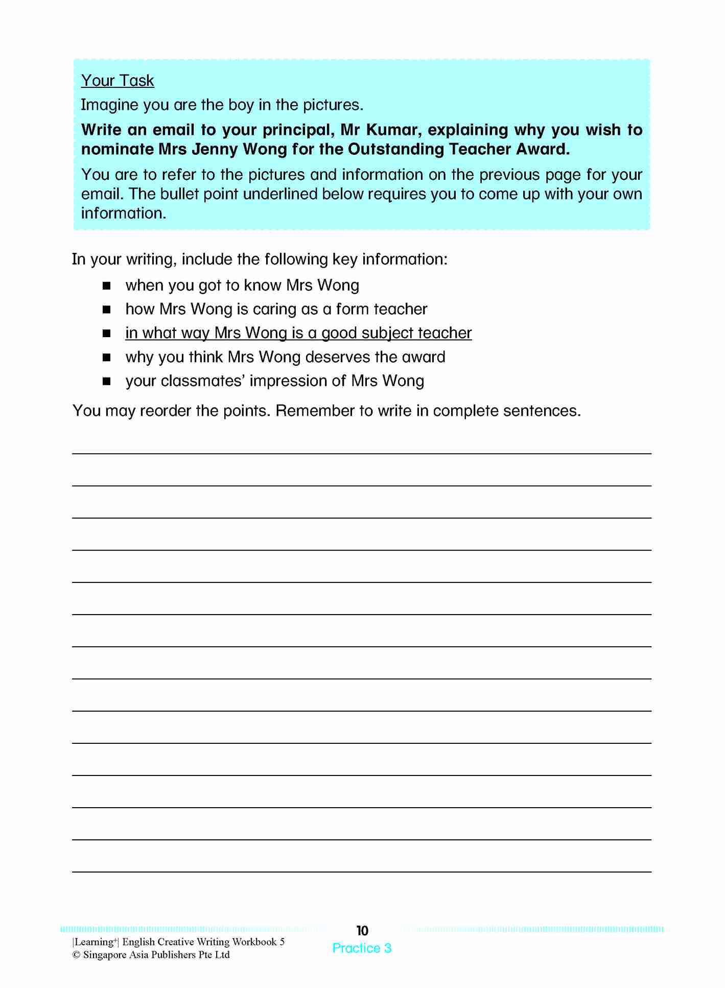 LEARNING+ ENGLISH CREATIVE WRITING Workbook 5