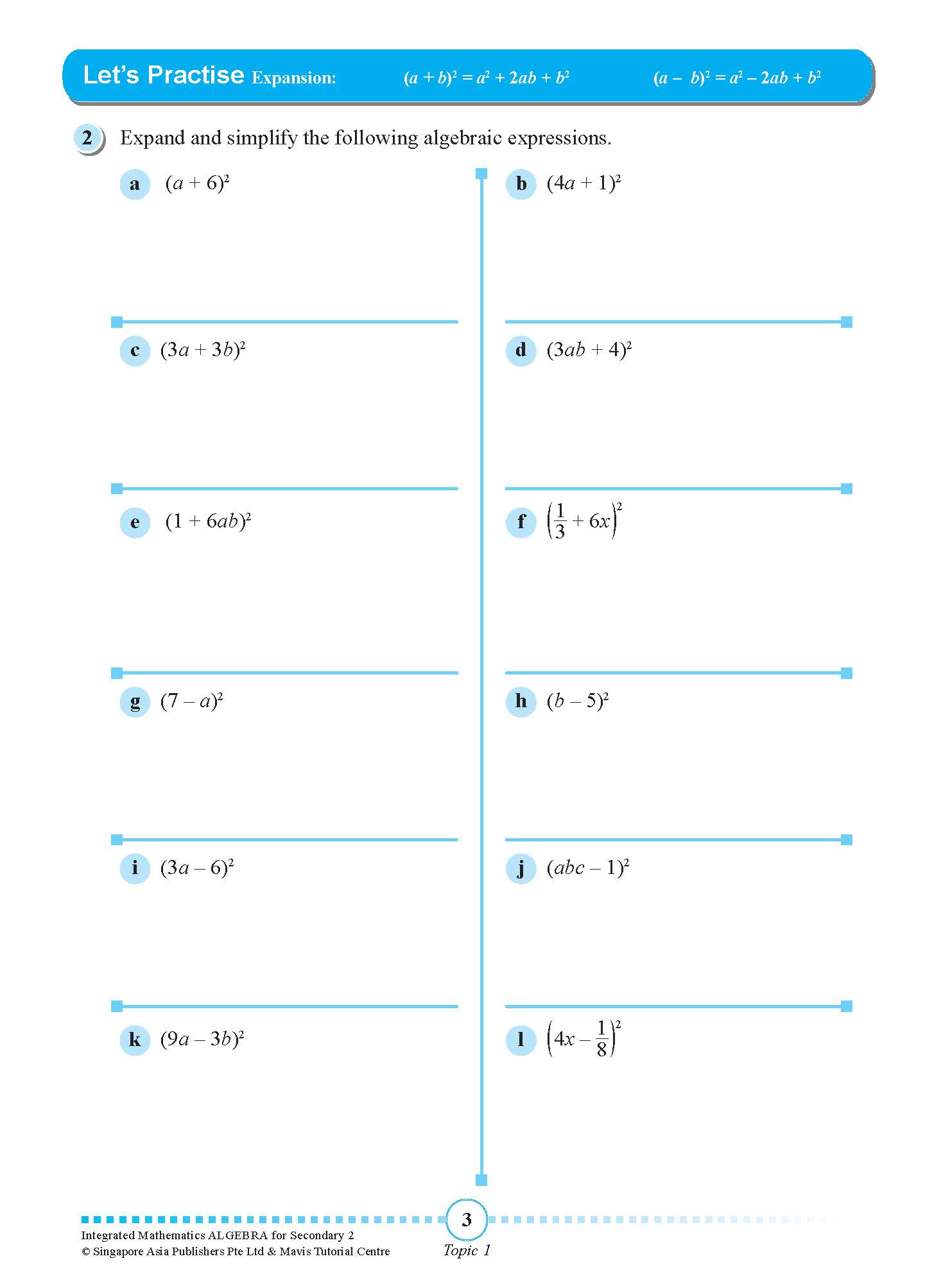 INTEGRATED MATHEMATICS ALGEBRA For SECONDARY 2 [G3 and IP]