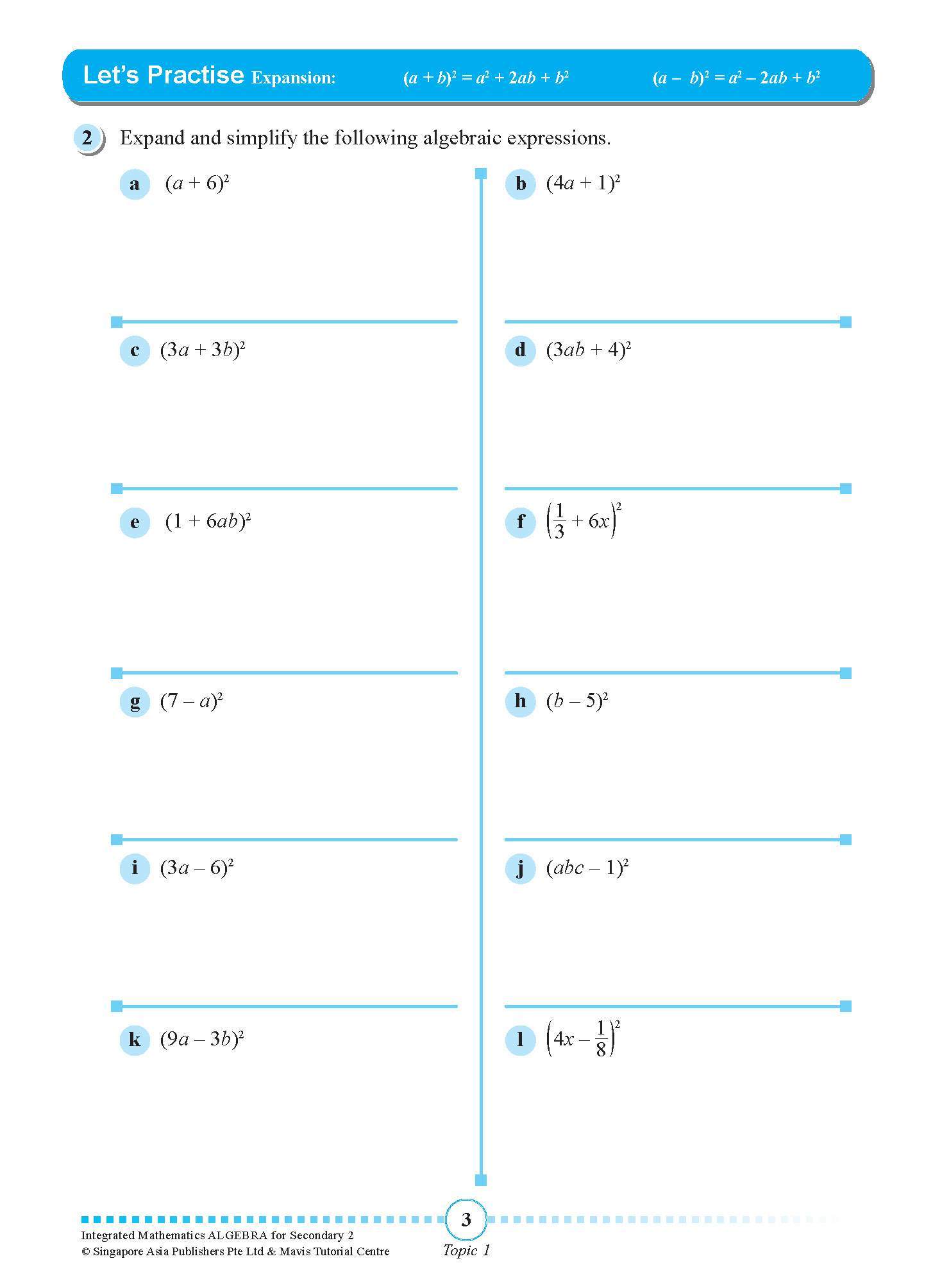 INTEGRATED MATHEMATICS ALGEBRA For SECONDARY 2 [G3 and IP]