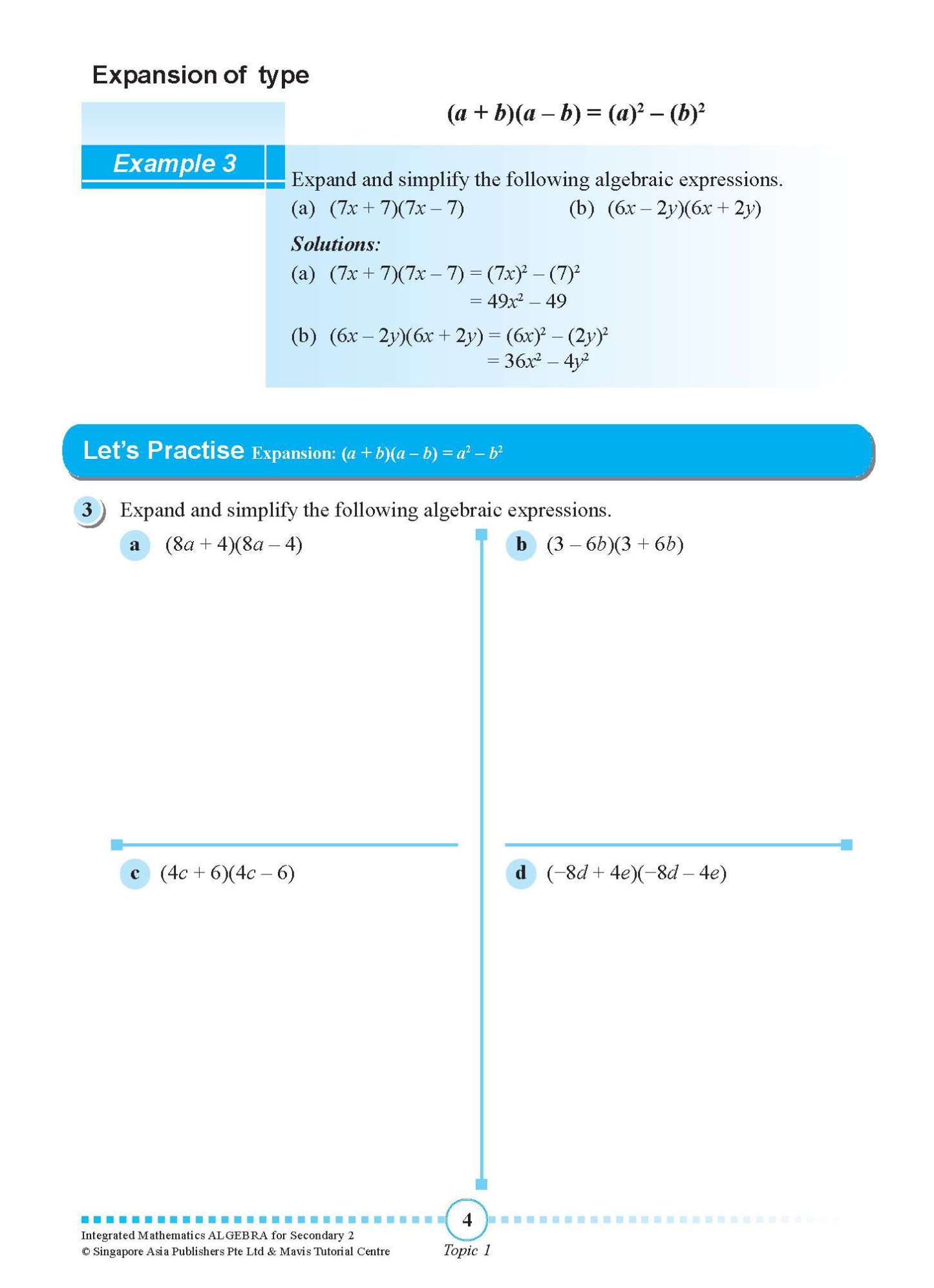 INTEGRATED MATHEMATICS ALGEBRA For SECONDARY 2 [G3 and IP]