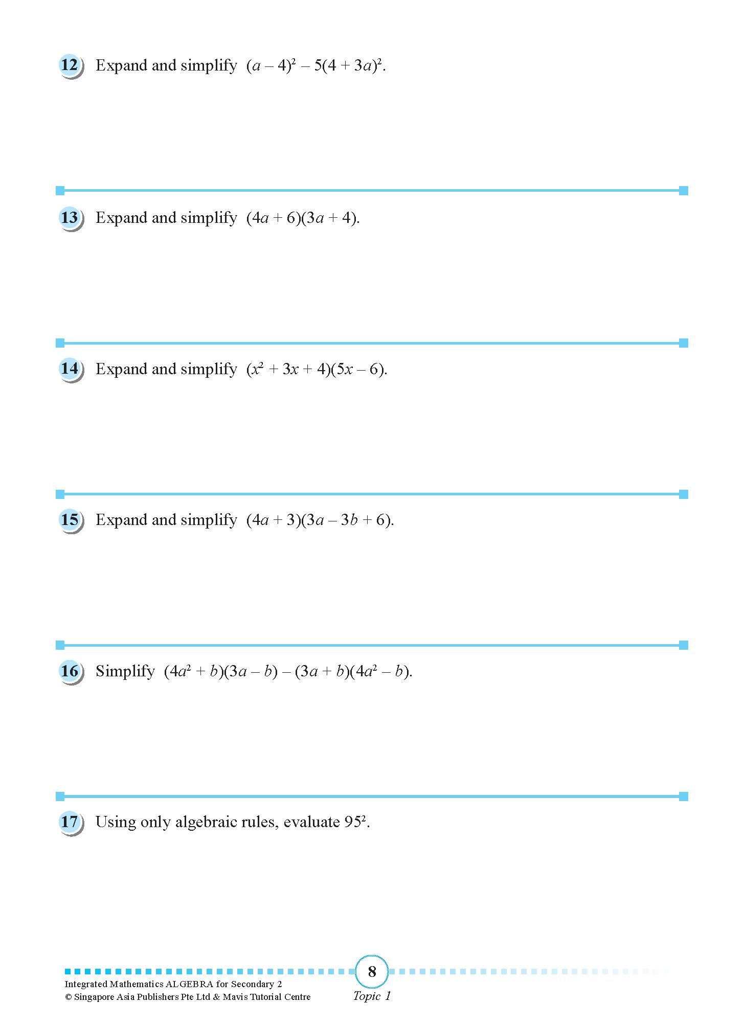 INTEGRATED MATHEMATICS ALGEBRA For SECONDARY 2 [G3 and IP]