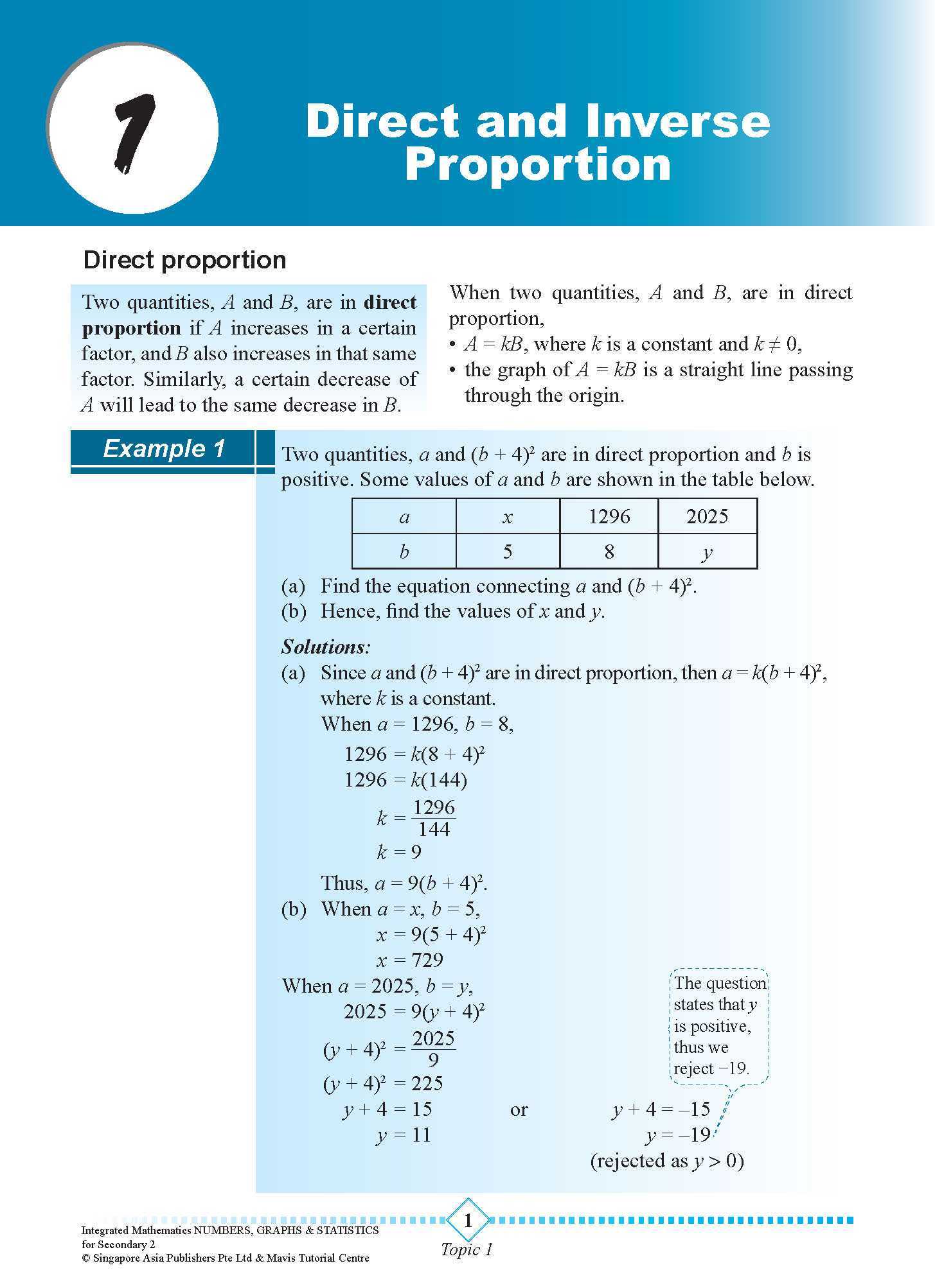 INTEGRATED MATHEMATICS NUMBERS, GRAPHS & STATISTICS For SECONDARY 2 [G3 and IP]