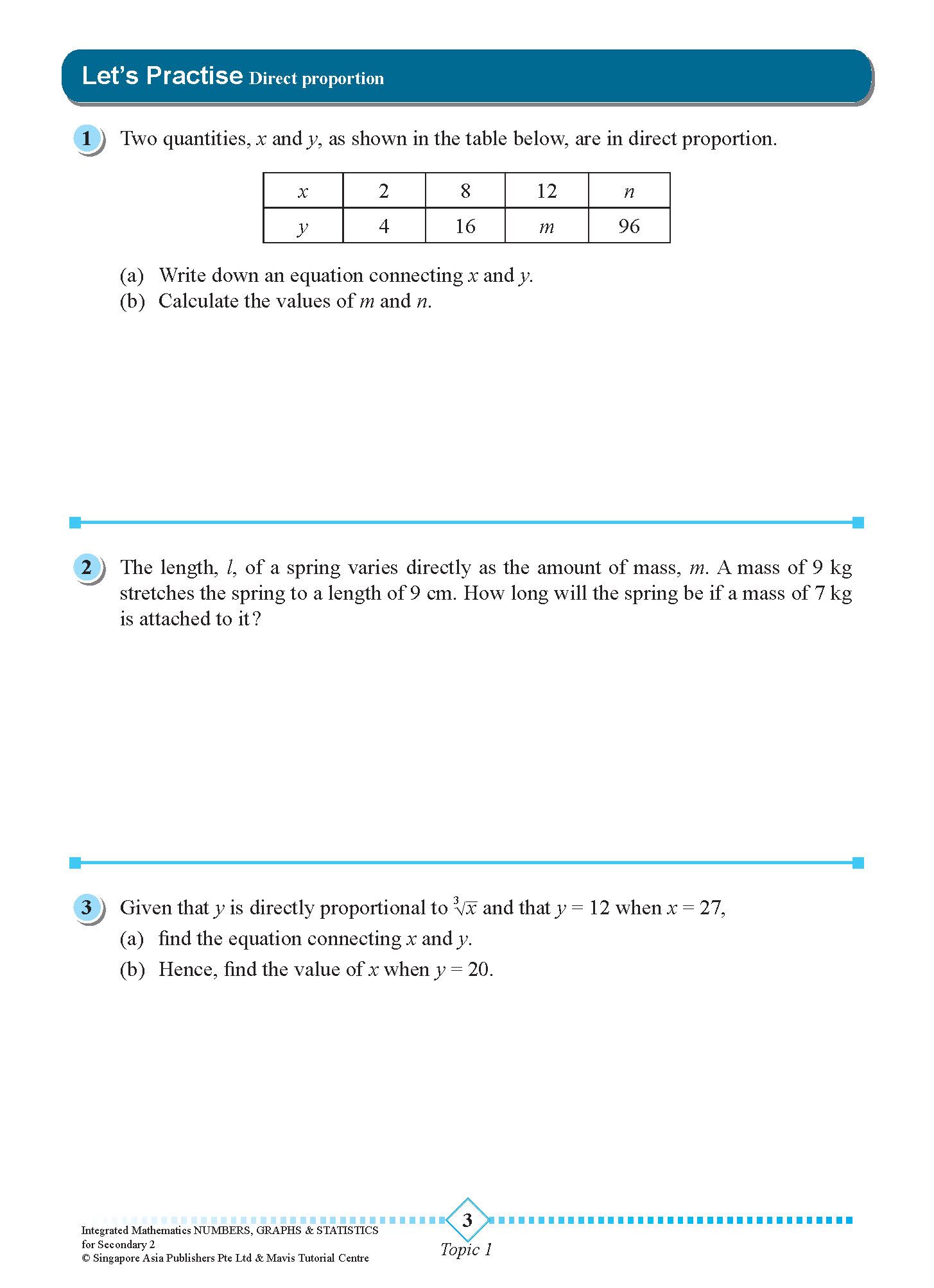 INTEGRATED MATHEMATICS NUMBERS, GRAPHS & STATISTICS For SECONDARY 2 [G3 and IP]