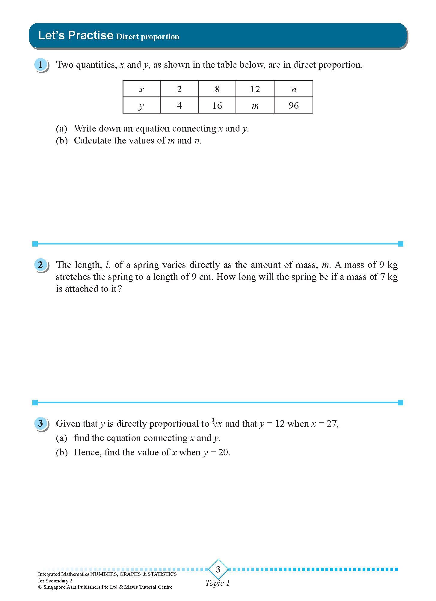 INTEGRATED MATHEMATICS NUMBERS, GRAPHS & STATISTICS For SECONDARY 2 [G3 and IP]
