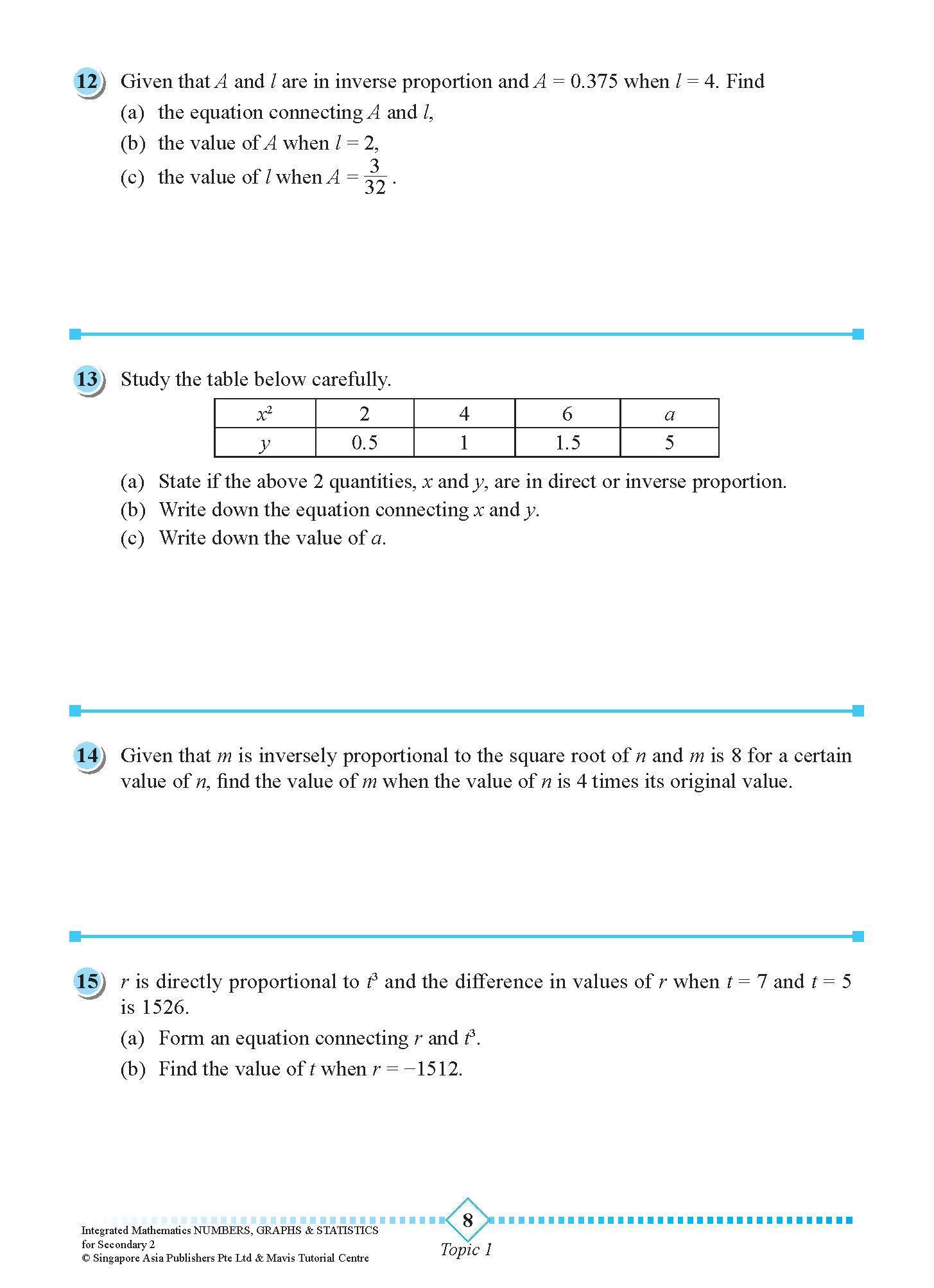 INTEGRATED MATHEMATICS NUMBERS, GRAPHS & STATISTICS For SECONDARY 2 [G3 and IP]