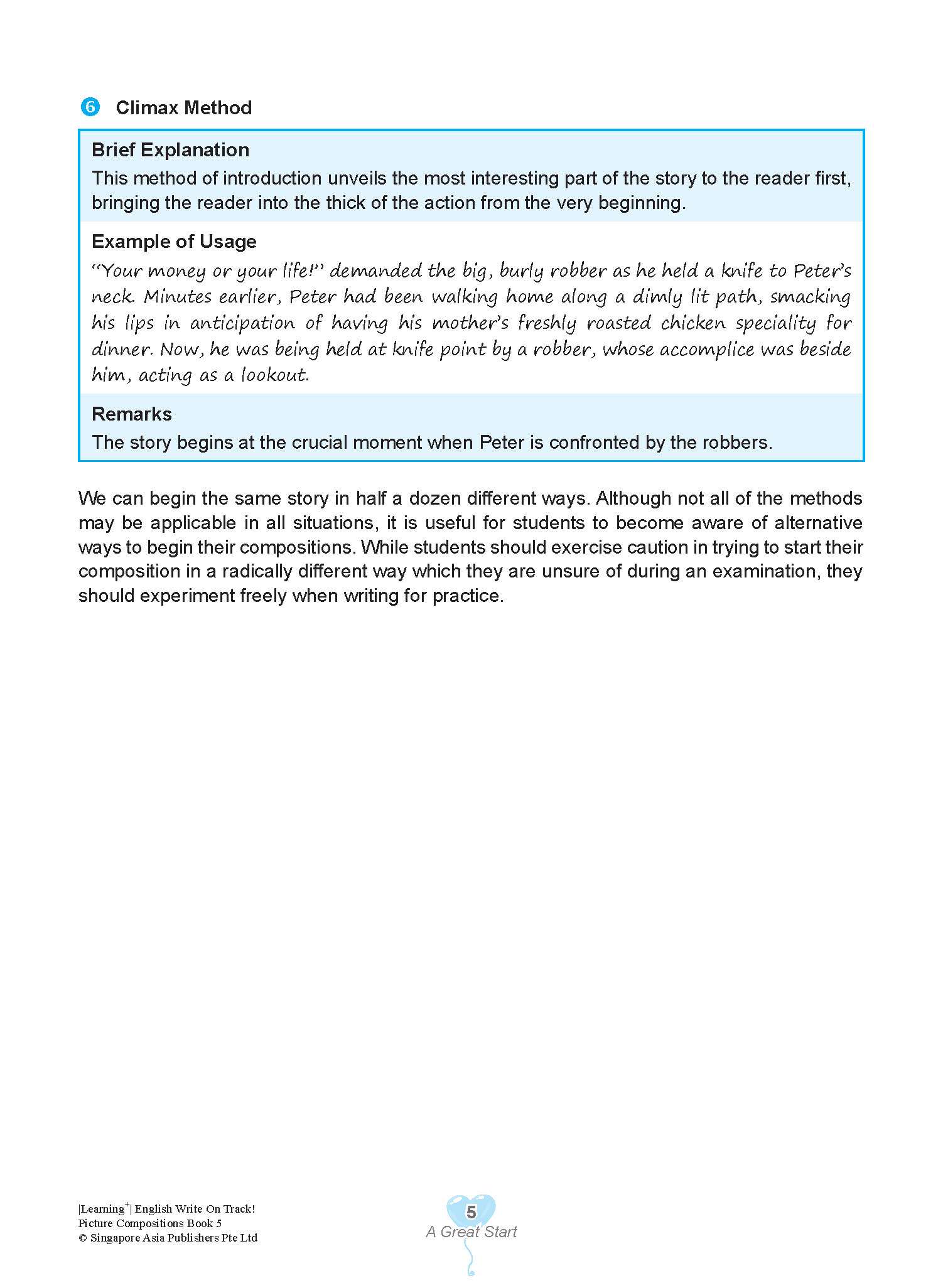 LEARNING+ English Write on Track! PICTURE COMPOSITIONS Book 5