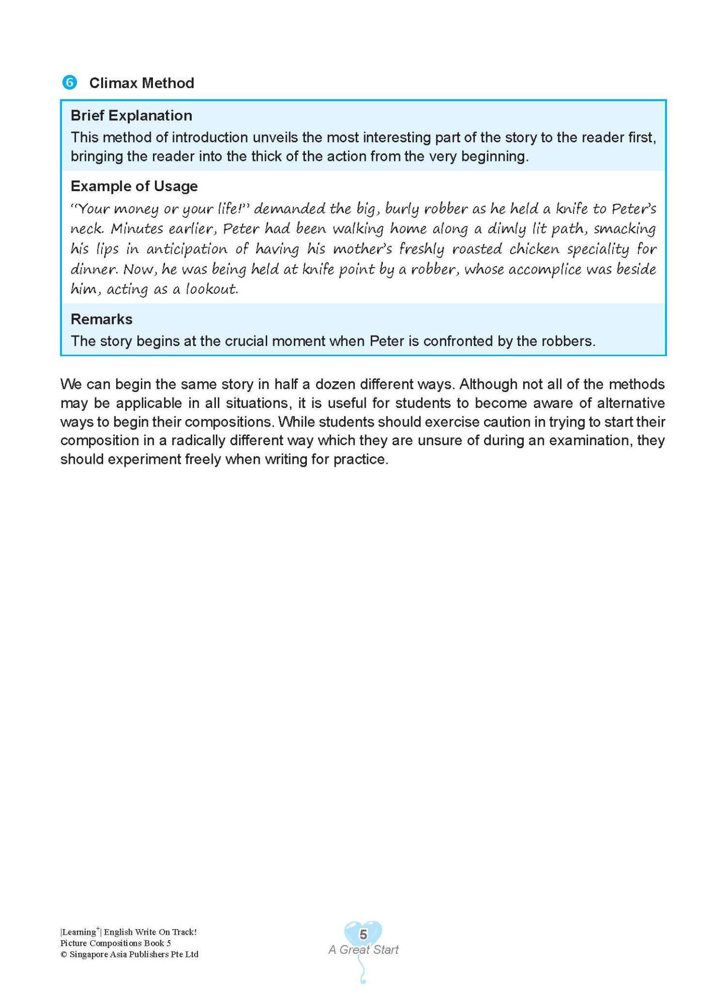 LEARNING+ English Write on Track! PICTURE COMPOSITIONS Book 5