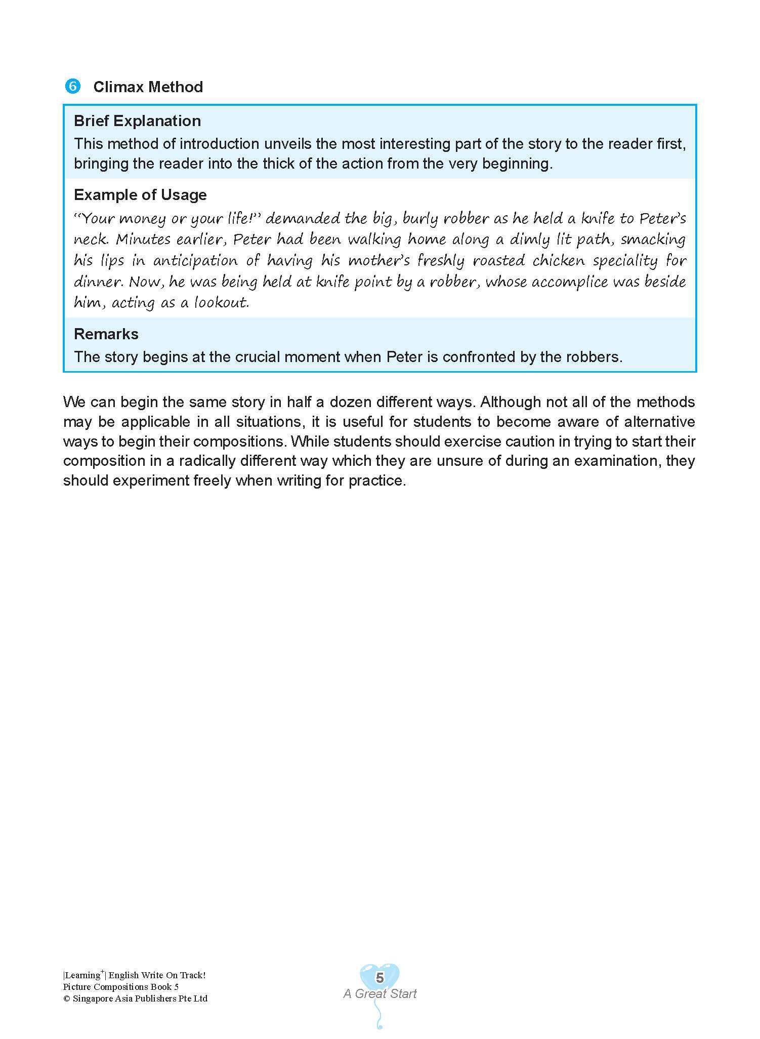 LEARNING+ English Write on Track! PICTURE COMPOSITIONS Book 5