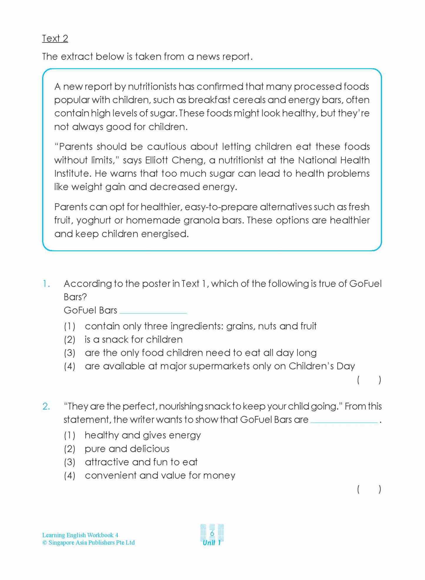LEARNING ENGLISH Workbook 4
