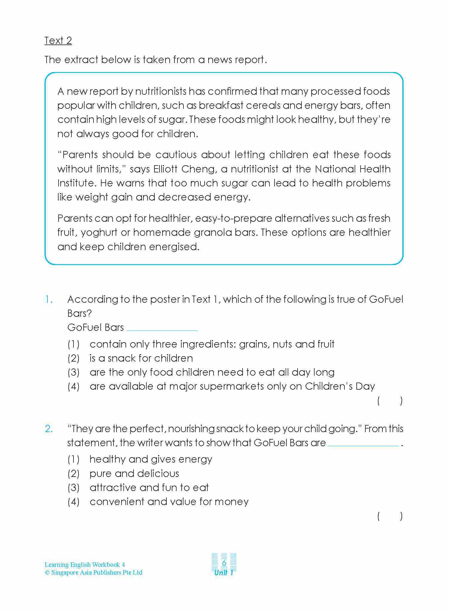 LEARNING ENGLISH Workbook 4