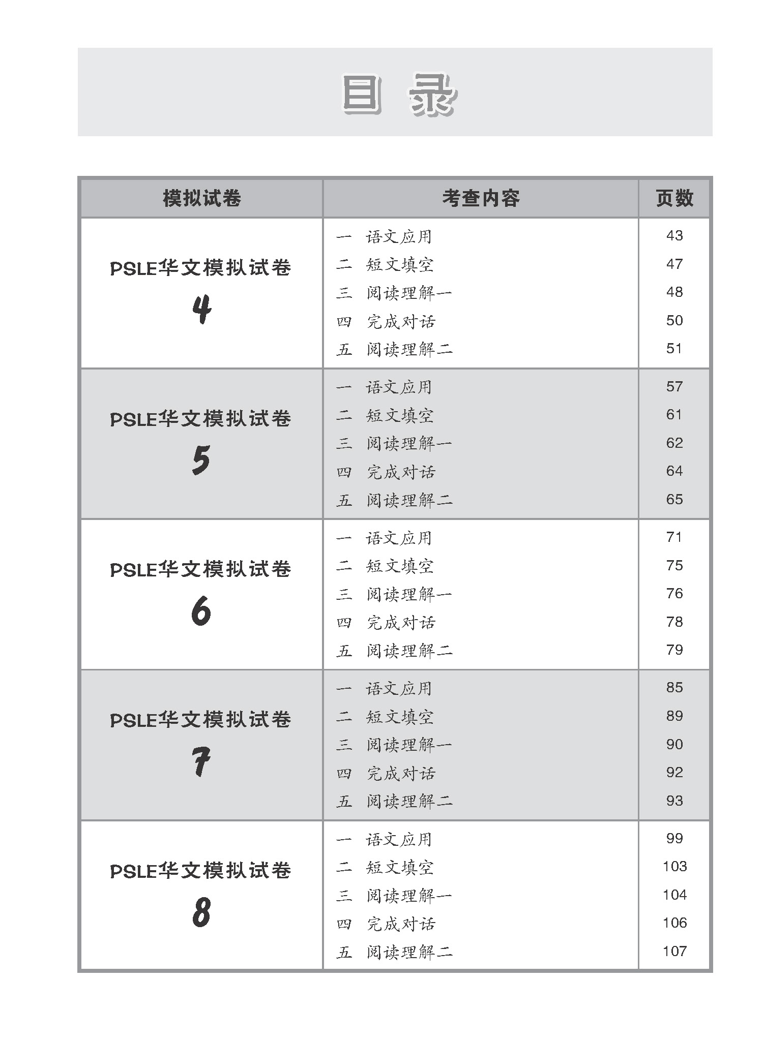 会考满分冲刺 PSLE华文模拟试卷 / PSLE Chinese Trial Examination Papers