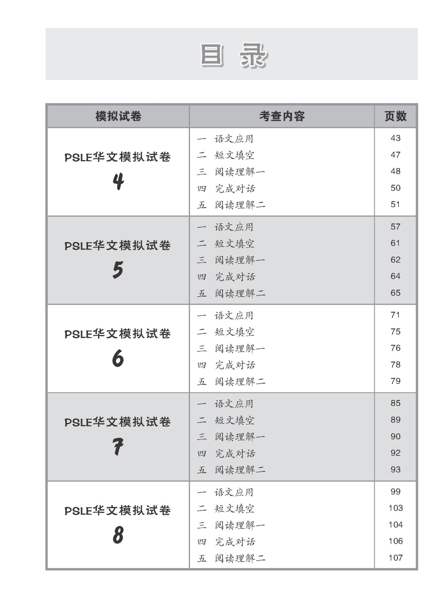 会考满分冲刺 PSLE华文模拟试卷 / PSLE Chinese Trial Examination Papers