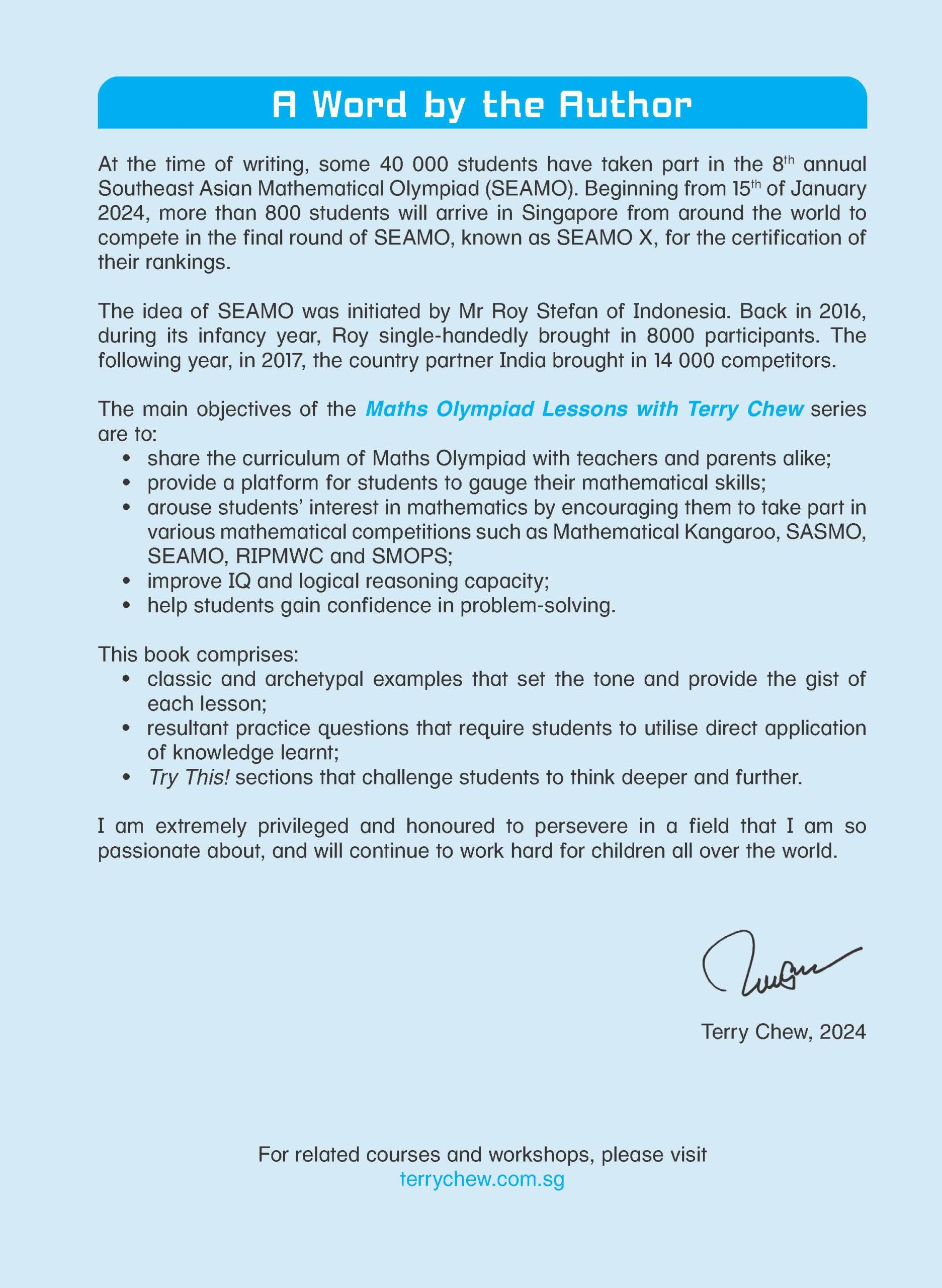 Maths Olympiad Lessons with Terry Chew Age 7+ Book A