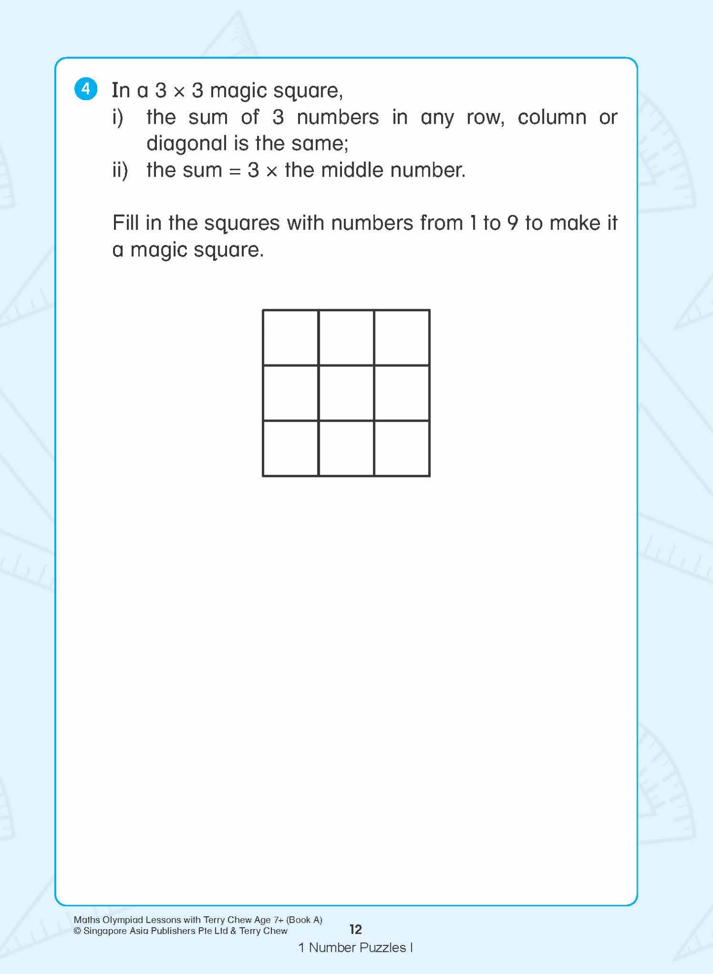 Maths Olympiad Lessons with Terry Chew Age 7+ Book A