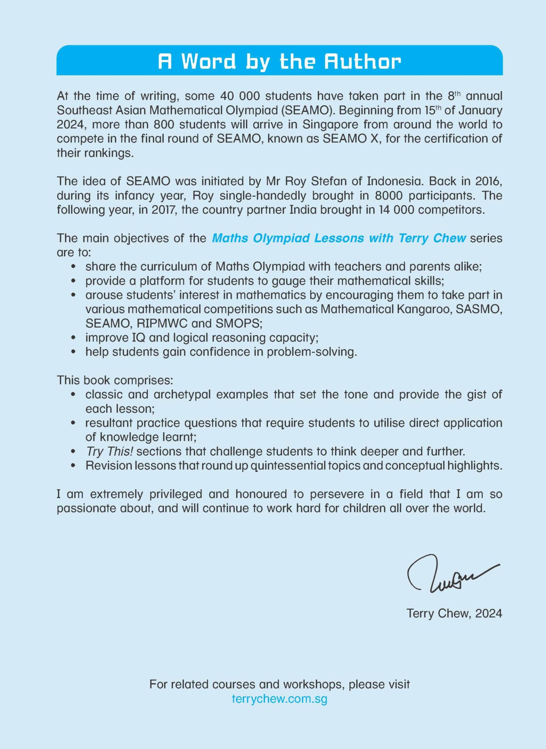 Maths Olympiad Lessons with Terry Chew Age 7+ Book B