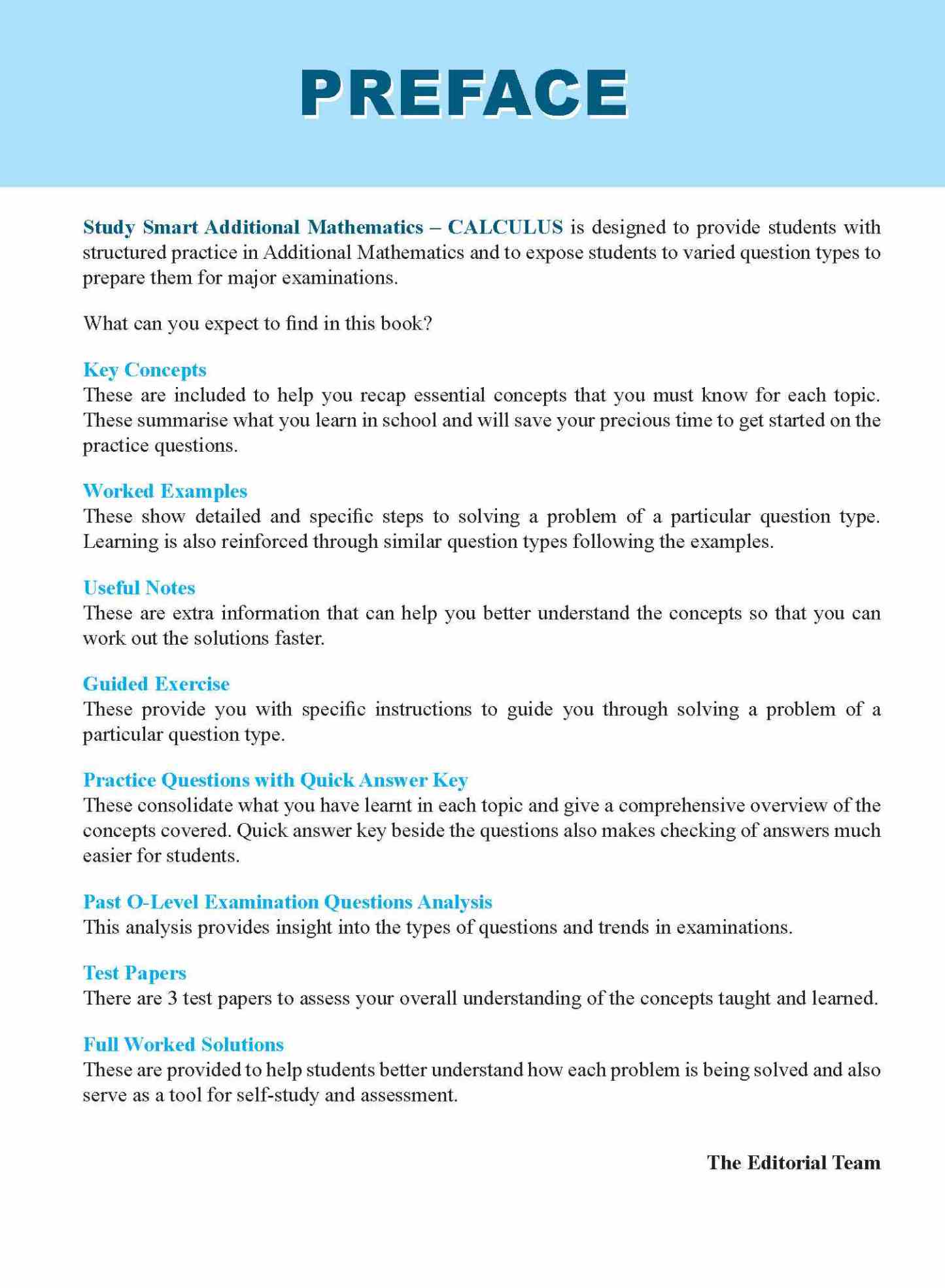 STUDY SMART Additional Mathematics CALCULUS For Upper Secondary Levels