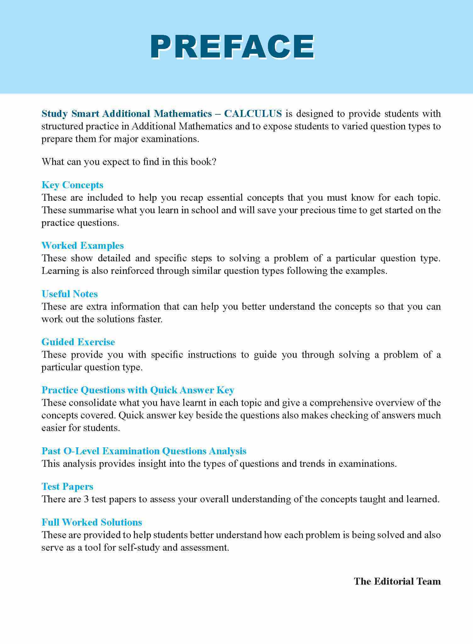 STUDY SMART Additional Mathematics CALCULUS For Upper Secondary Levels