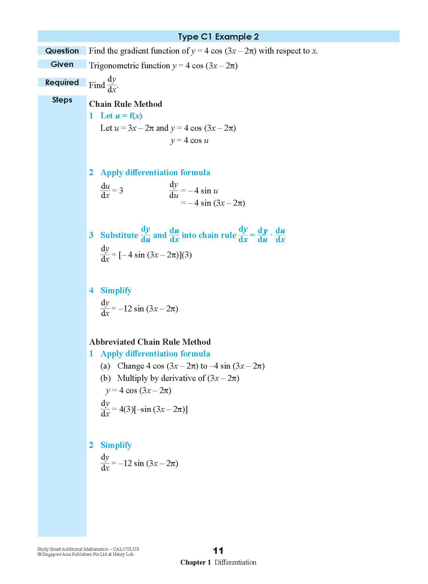 STUDY SMART Additional Mathematics CALCULUS For Upper Secondary Levels