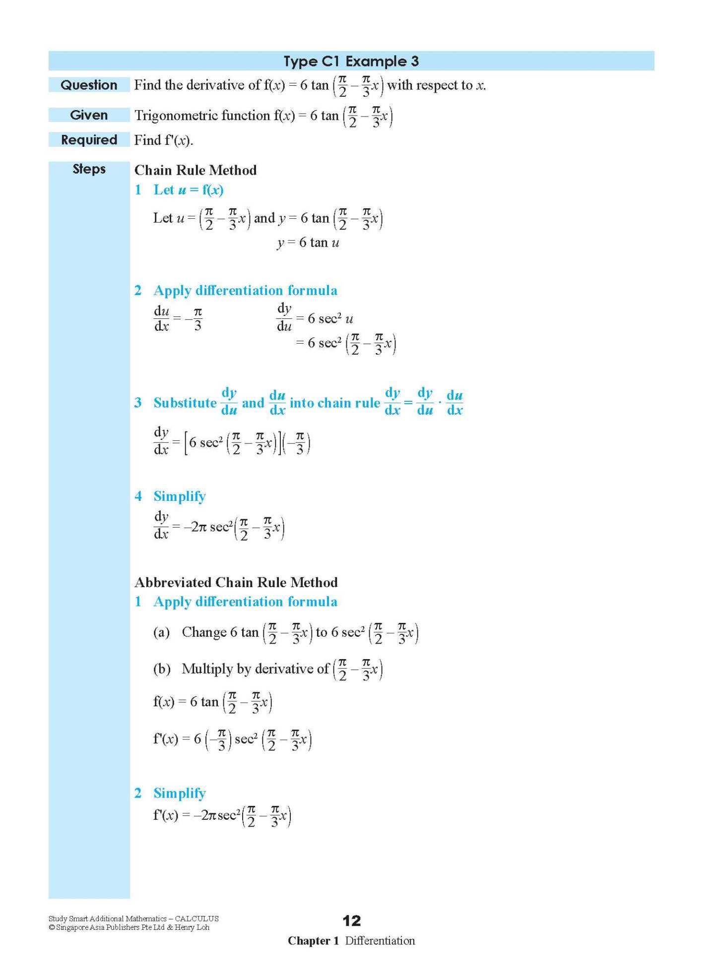 STUDY SMART Additional Mathematics CALCULUS For Upper Secondary Levels