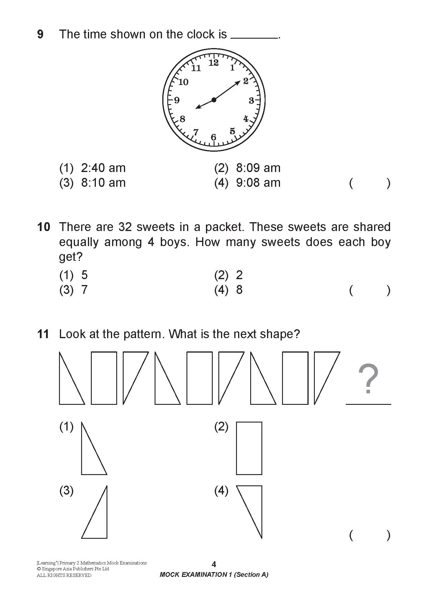 LEARNING+ Primary 2 Mathematics Mock Examinations
