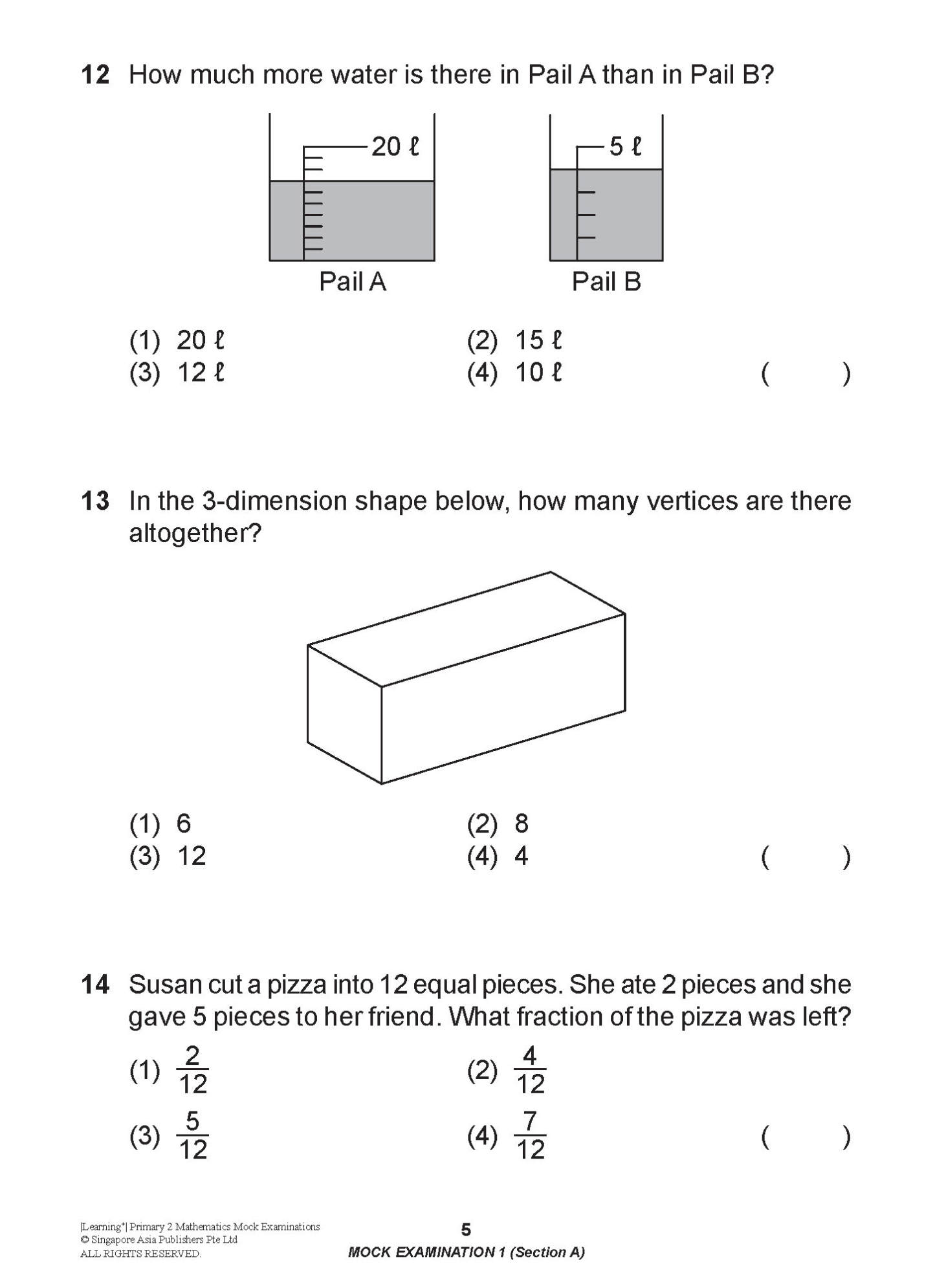 LEARNING+ Primary 2 Mathematics Mock Examinations