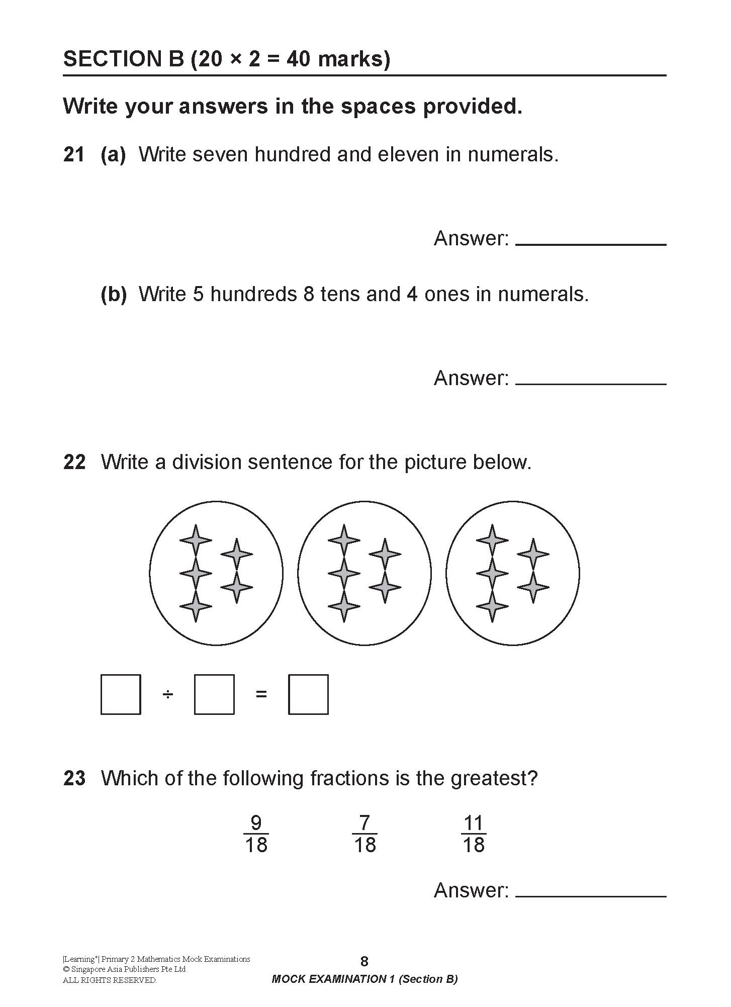 LEARNING+ Primary 2 Mathematics Mock Examinations