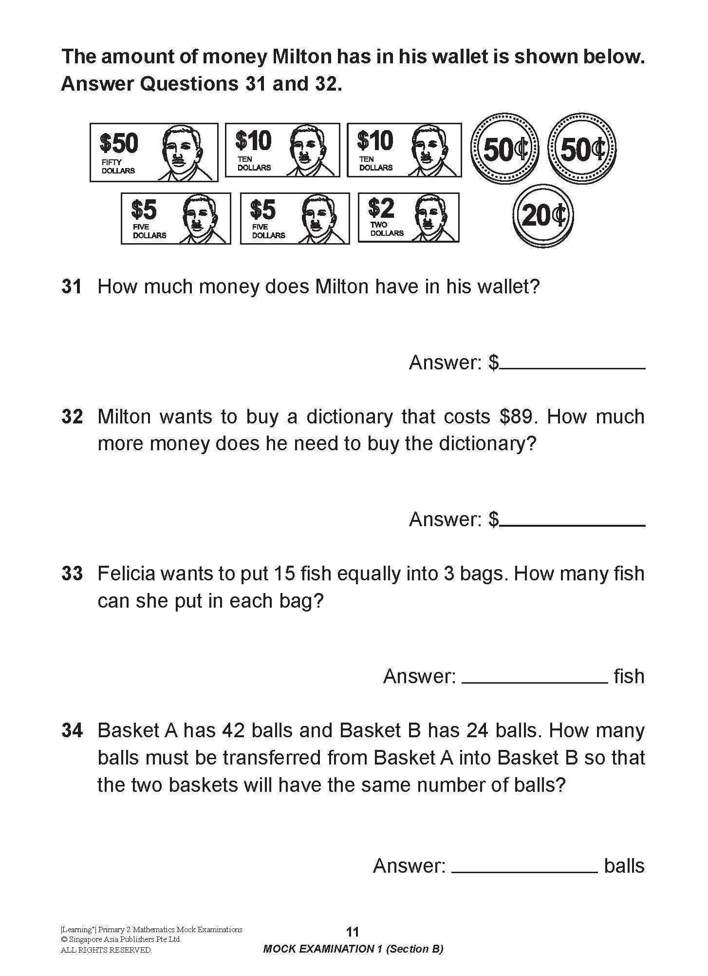LEARNING+ Primary 2 Mathematics Mock Examinations