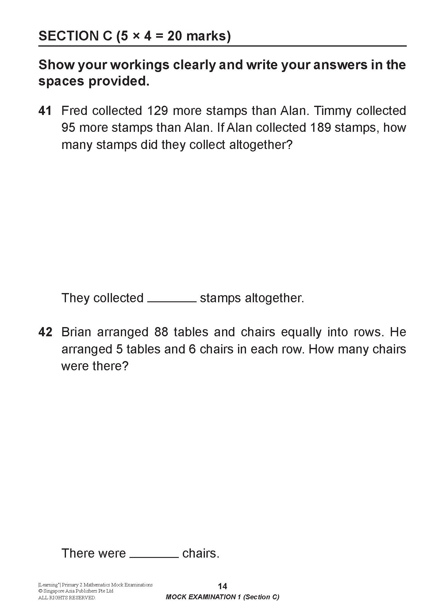 LEARNING+ Primary 2 Mathematics Mock Examinations