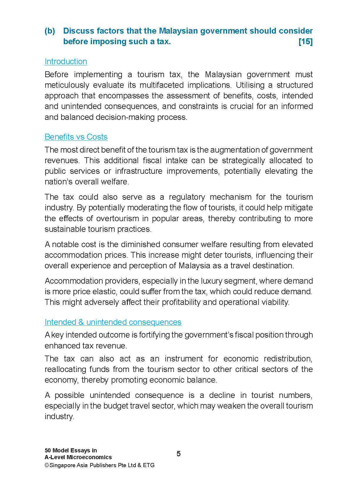 NOTES+ with ETG Econs 50 MODEL ESSAYS in A-LEVEL MICROECONOMICS